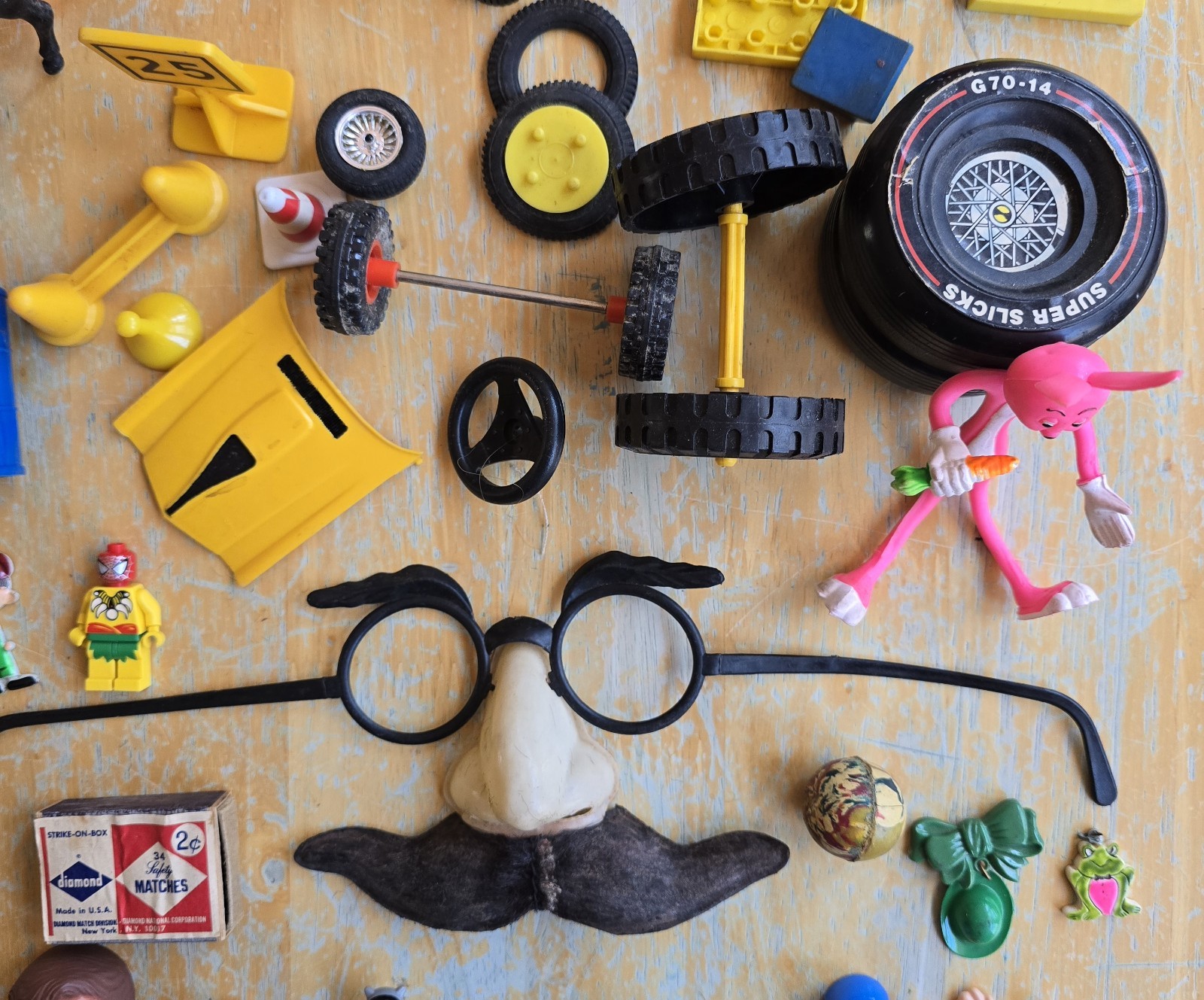 VINTAGE LARGE JUNK DRAWER, TOY BOX LOT Pez, Lego, Doll, Car, Toys, Parts LOT