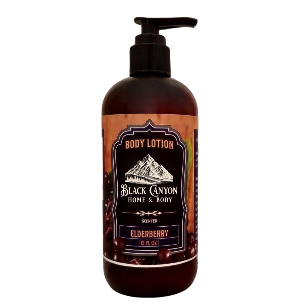 Black Canyon Elderberry Scented Body Lotion with Lanolin and Jojoba Oil, 12 Oz