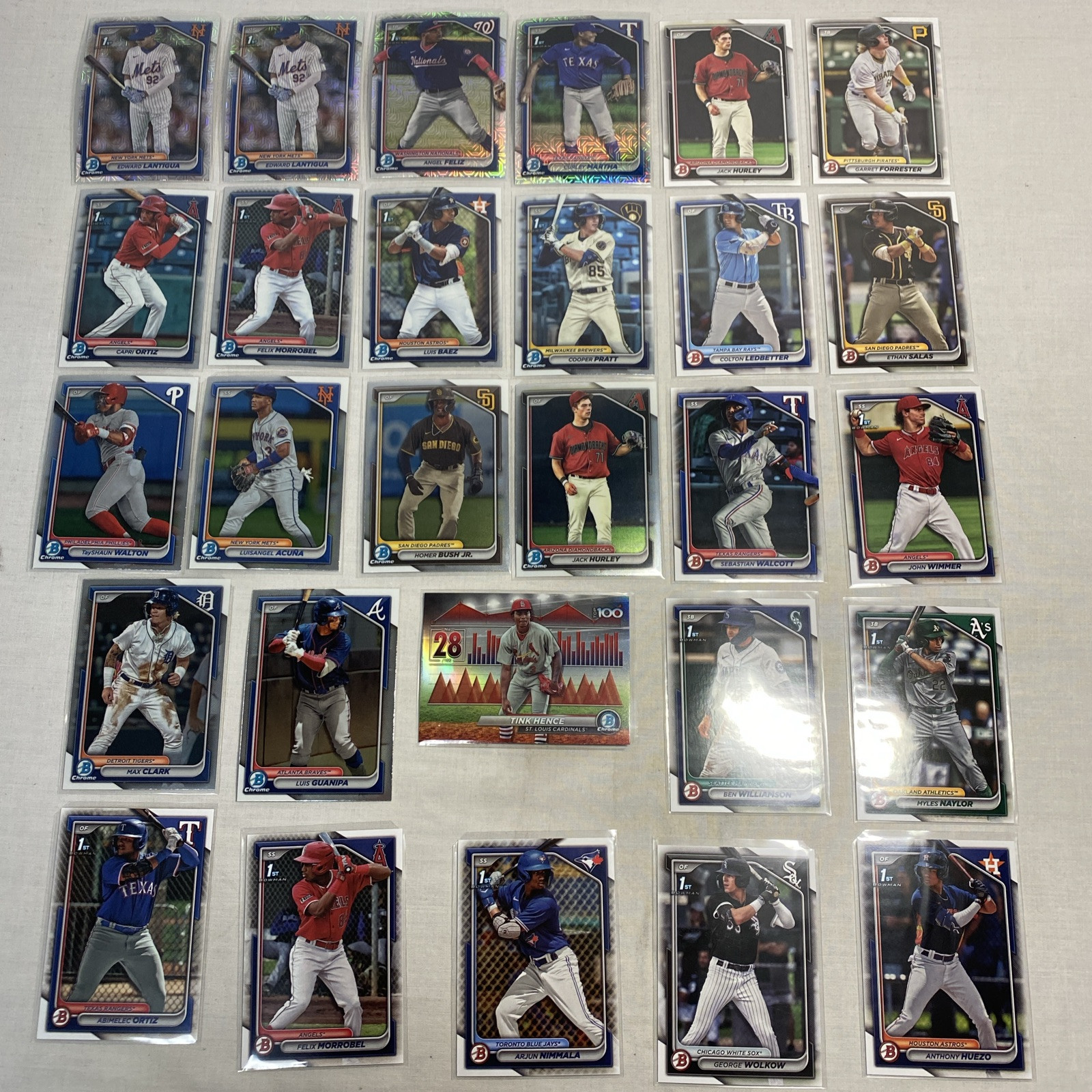 2024 1st Bowman Chrome + Mega Box & Paper Lot Of 28 Prospects