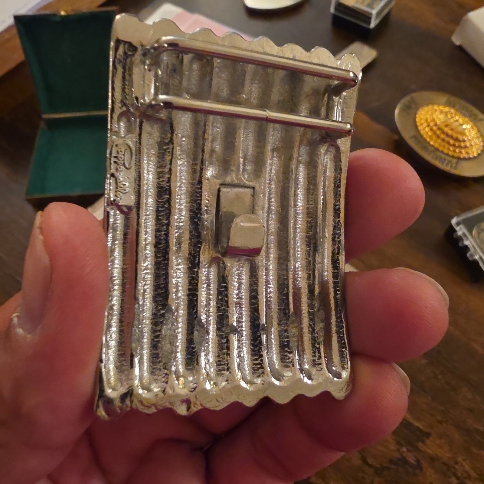 Vintage Junk Drawer Lot of Small Items Pill Box Buckle 10 Money Clip Mirror