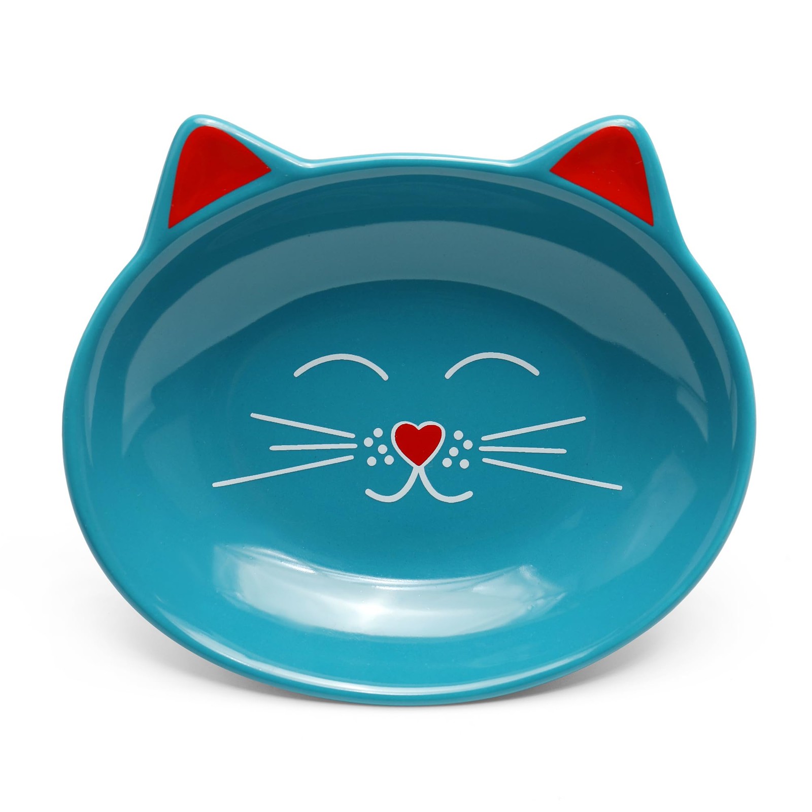 Park Life Designs Oscar Cat Dish Feeding Bowl Polypropylene Blue 4 inch Standard