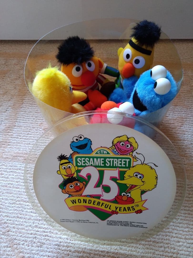 Sesame Street 25th Anniversary Limited Box Set 5 Plush Toys Vintage Used