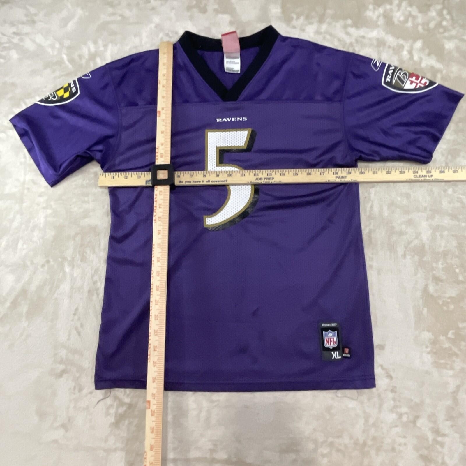 Reebok NFL Baltimore Ravens Joe Flacco #5 Youth XL(18-20) Purple Jersey