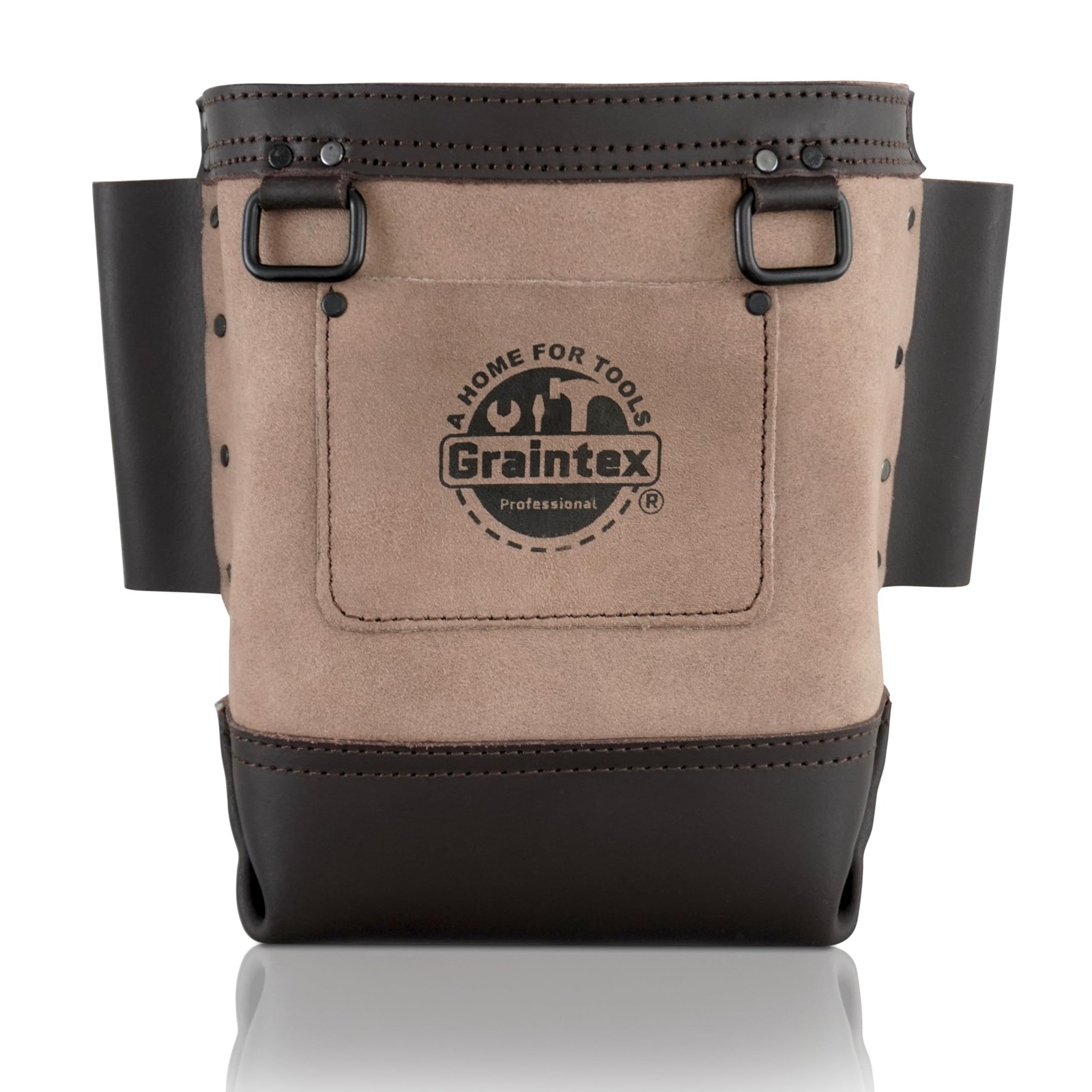 Graintex SB2204 Heavy Duty Leather Nut & Bolt Bag, Webbing Tunnel Loops for Belt