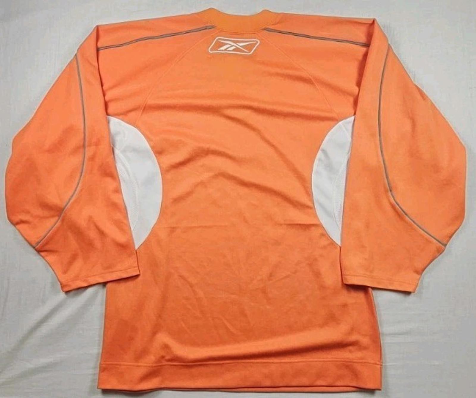 Vintage REEBOK CCM NHL ANAHEIM MIGHTY DUCKS HOCKEY ORANGE JERSEY SIZE S