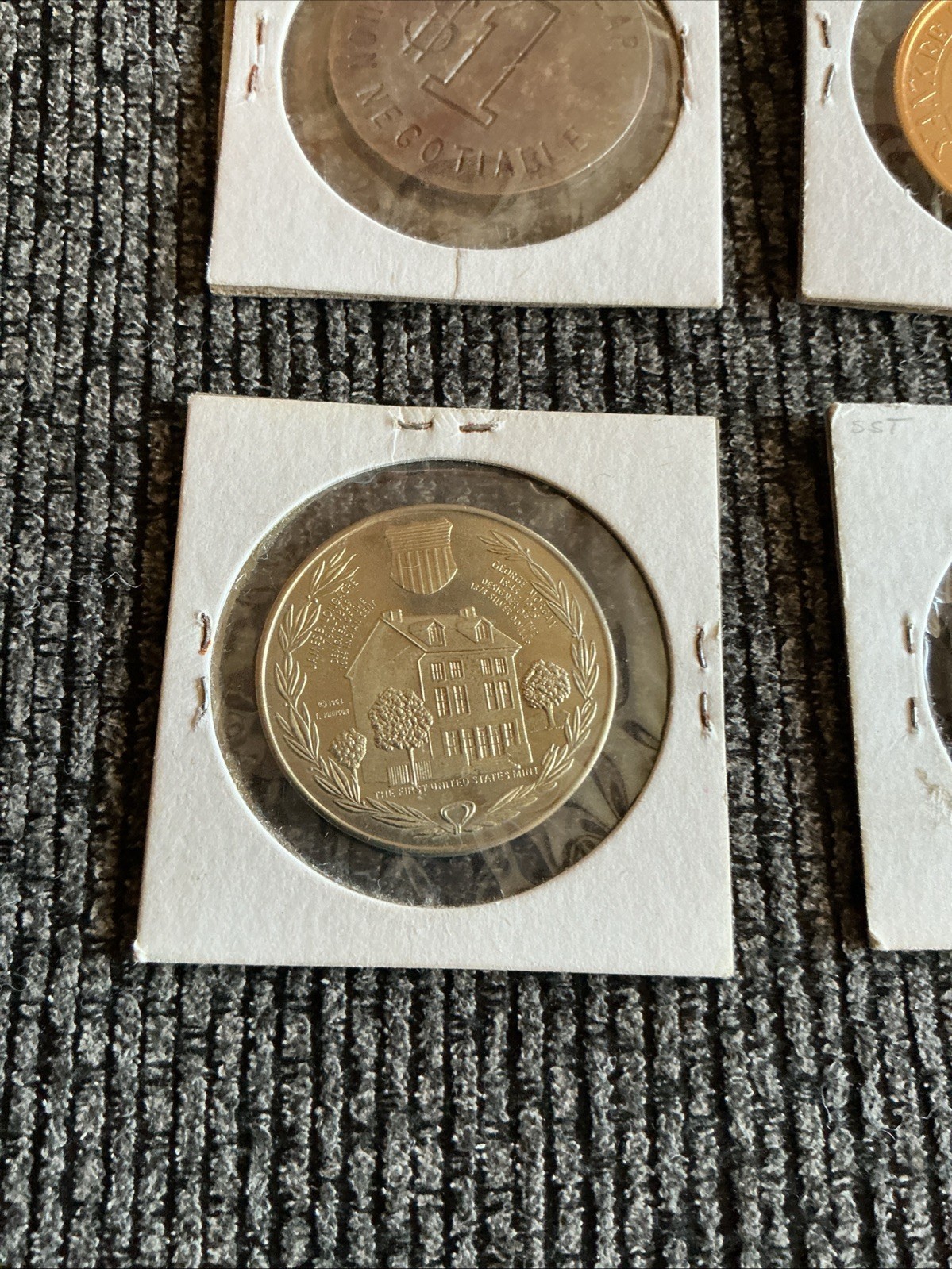 Collectible Junk Drawer Coin Lot 4 LARGE TOKENS VARIOUS