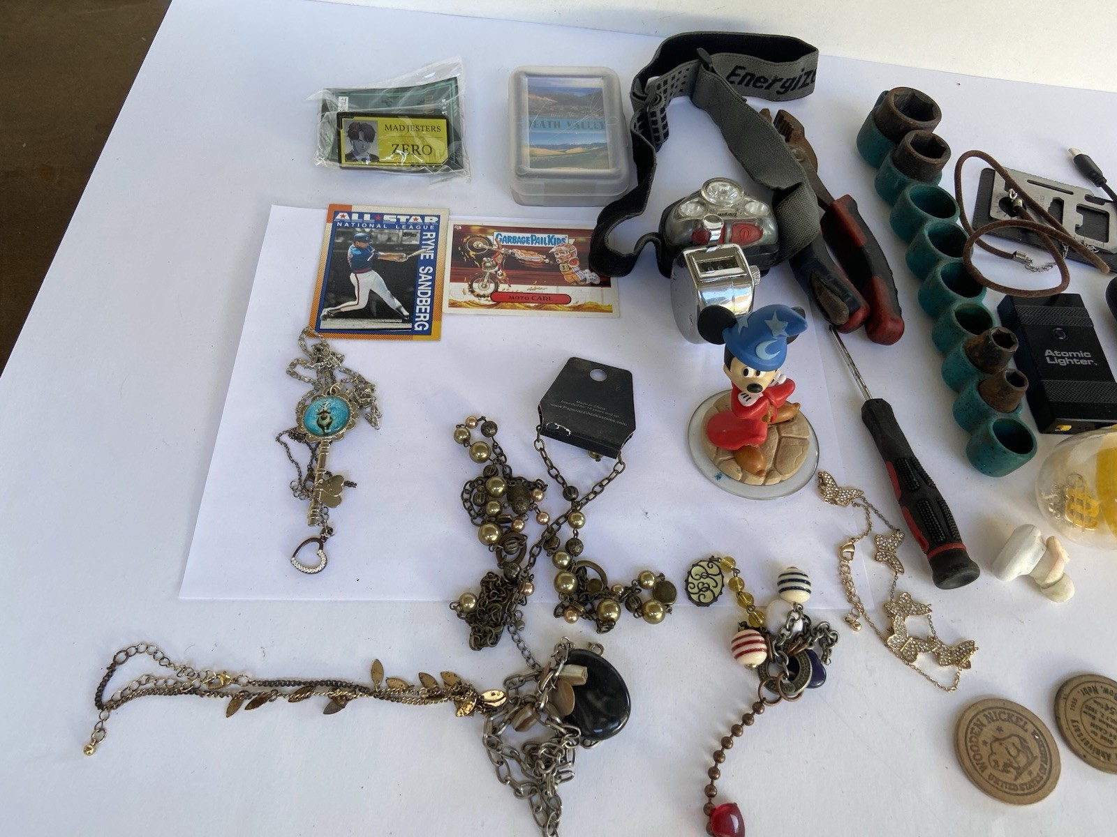Estate Finds Junk Drawers Lot baseball cards, Tools jewelry, remotes, coins, ect