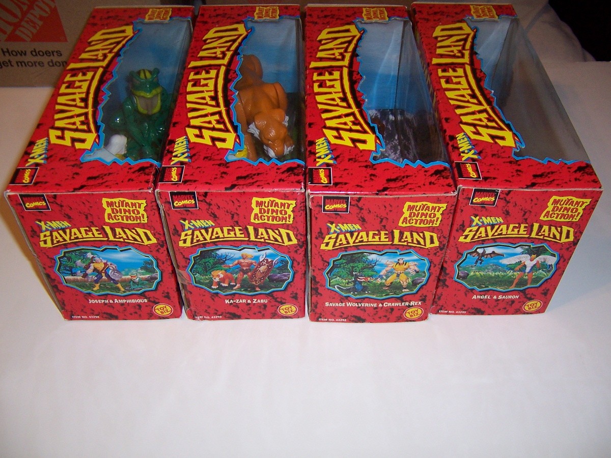 NEW X-MEN The Savage Land Deluxe 2 Figure Lot Kazar Zabu Angel Wolverine Joseph