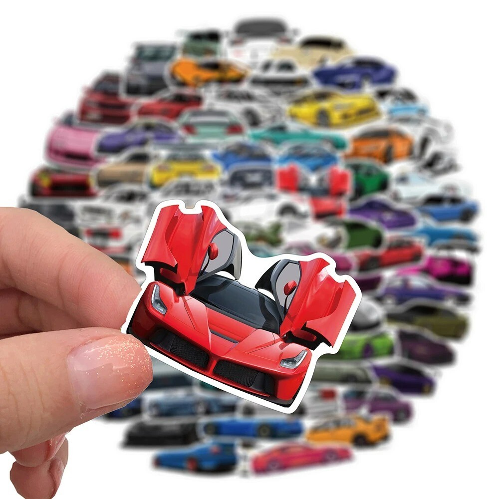 100PCS JDM Retrofit Racing Car Graffiti Stickers Laptop Guitar Luggage New