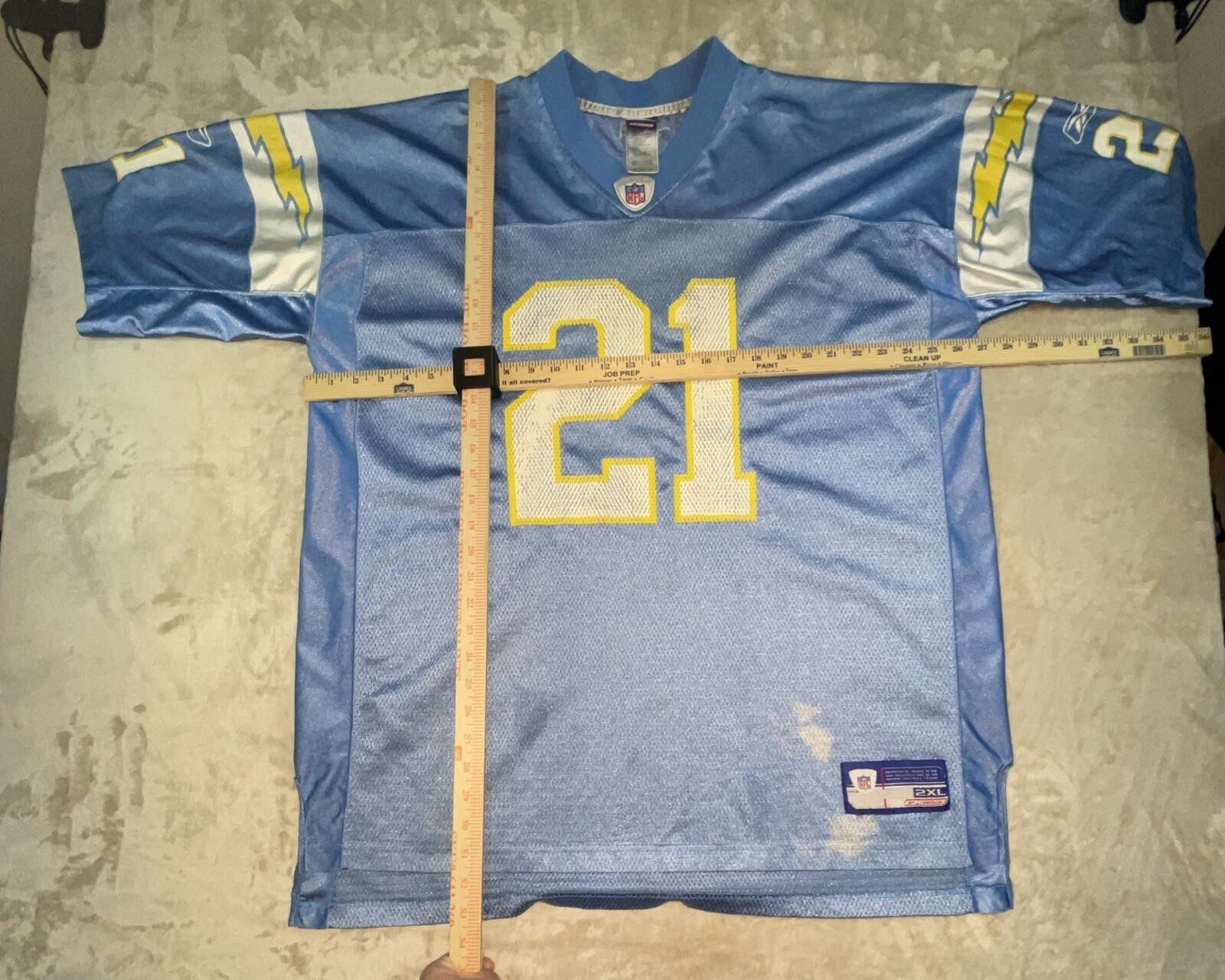 LaDainian Tomlinson San Diego Chargers Powder Blue Jersey Reebok Mens 2XL *FLAW*