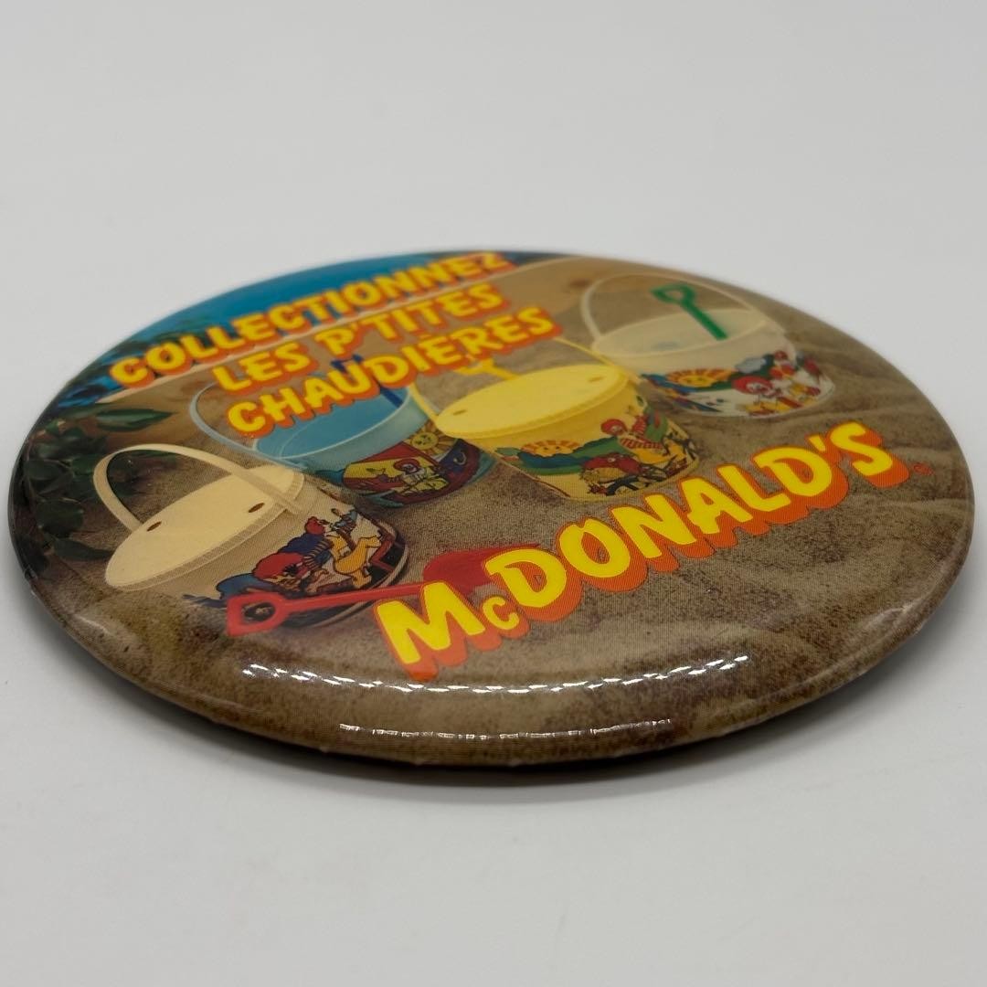 80s Vintage Large Can Badge McDonald’s Bucket