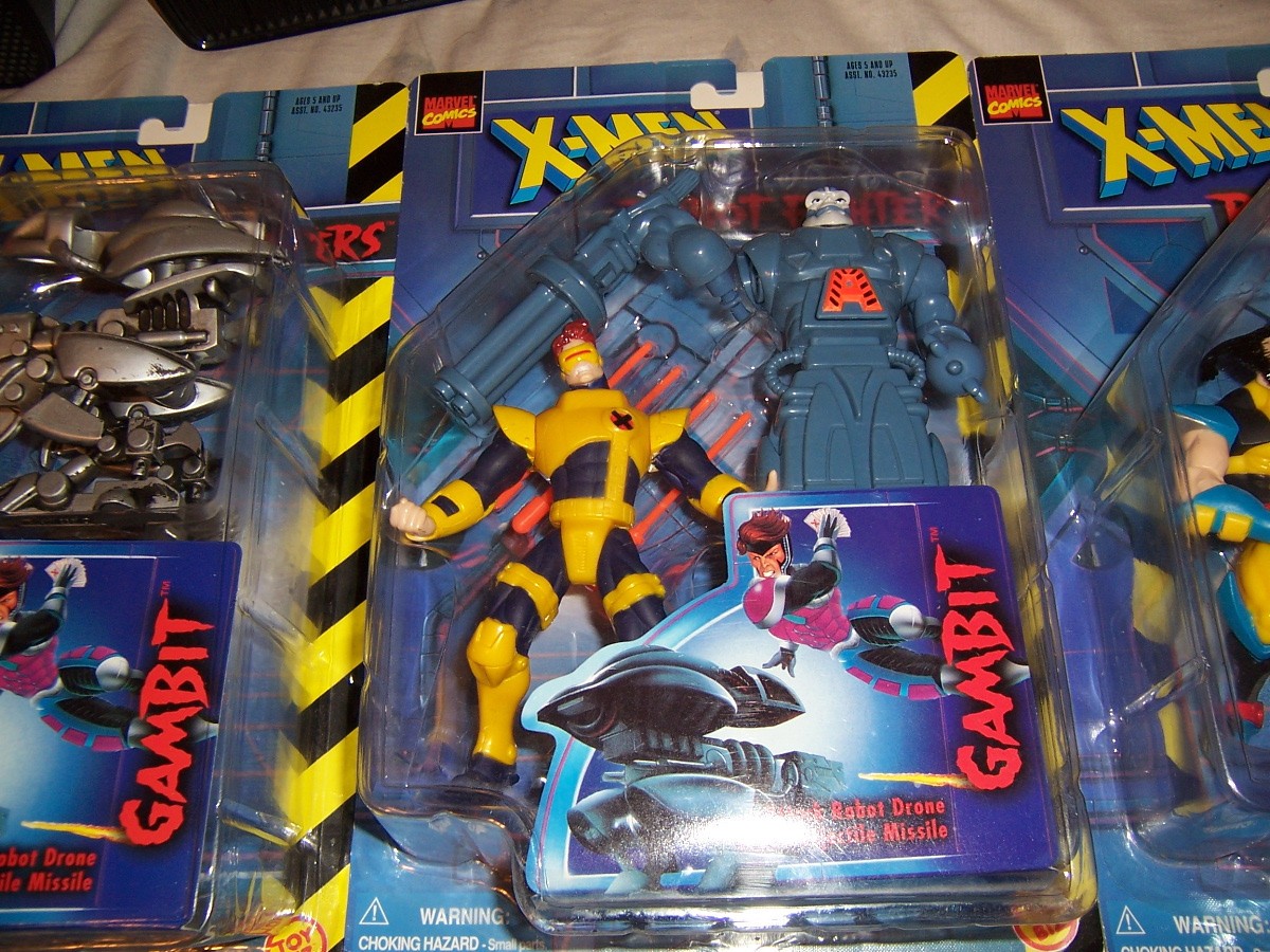 X-Men Robot Fighter Complete Toybiz 6 Set Storm Wolverine Jubilee Gambit Cyclops