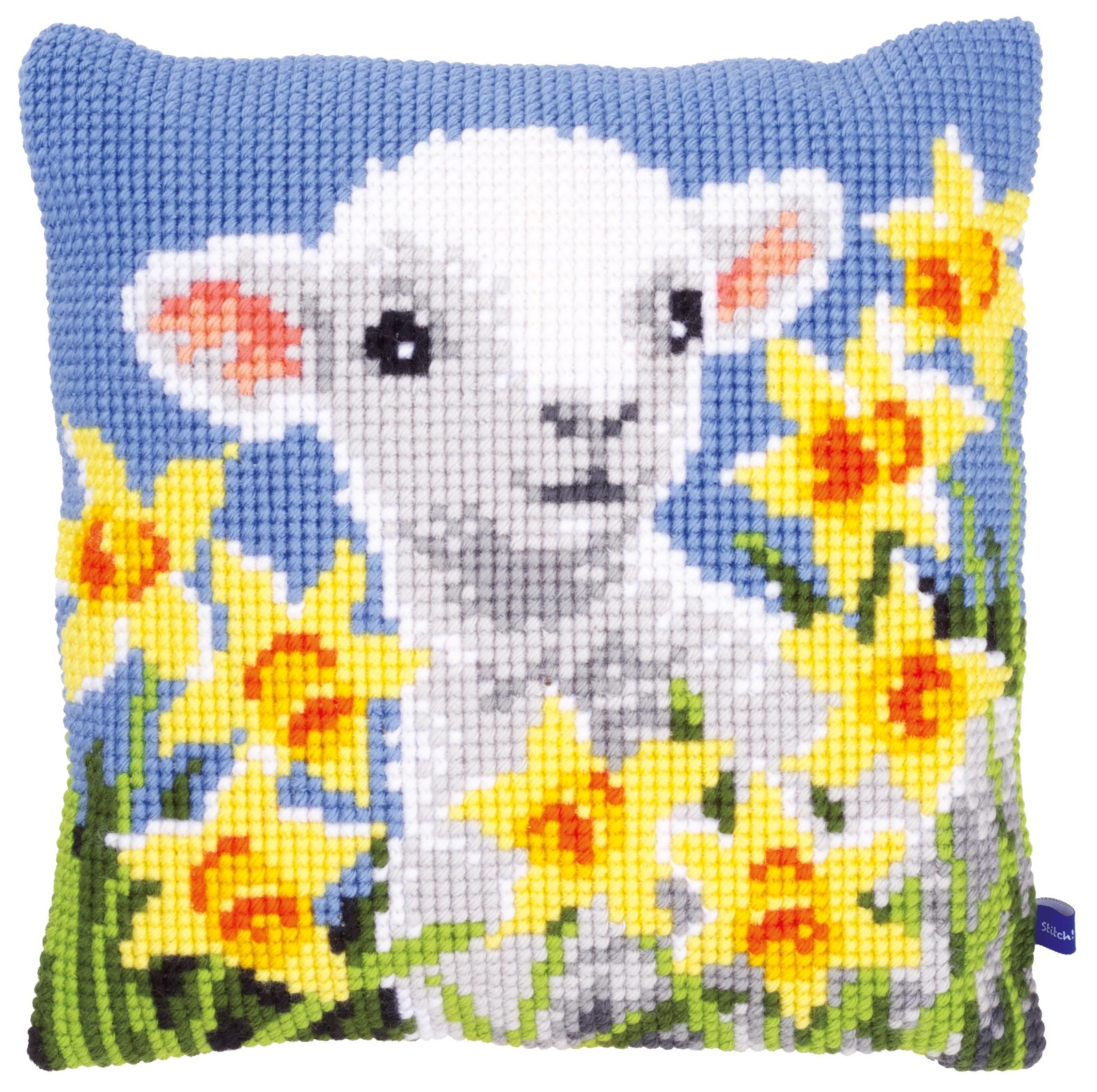 Vervaco Lamb Cushion Cross Stitch Kit, 15.75″ by 15.75″