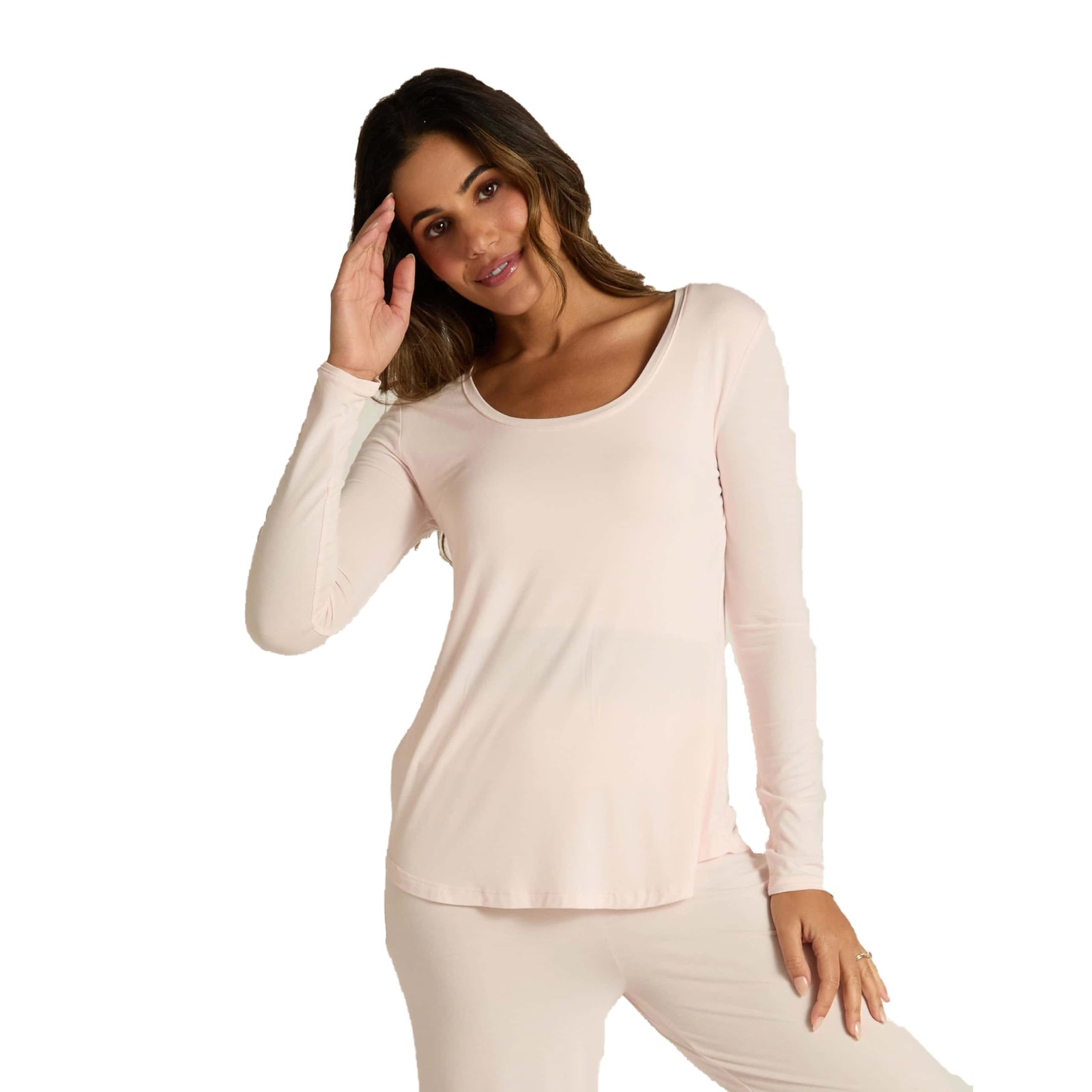 Faceplant Bamboo Long Sleeve Shirt: Blush Pink: Large