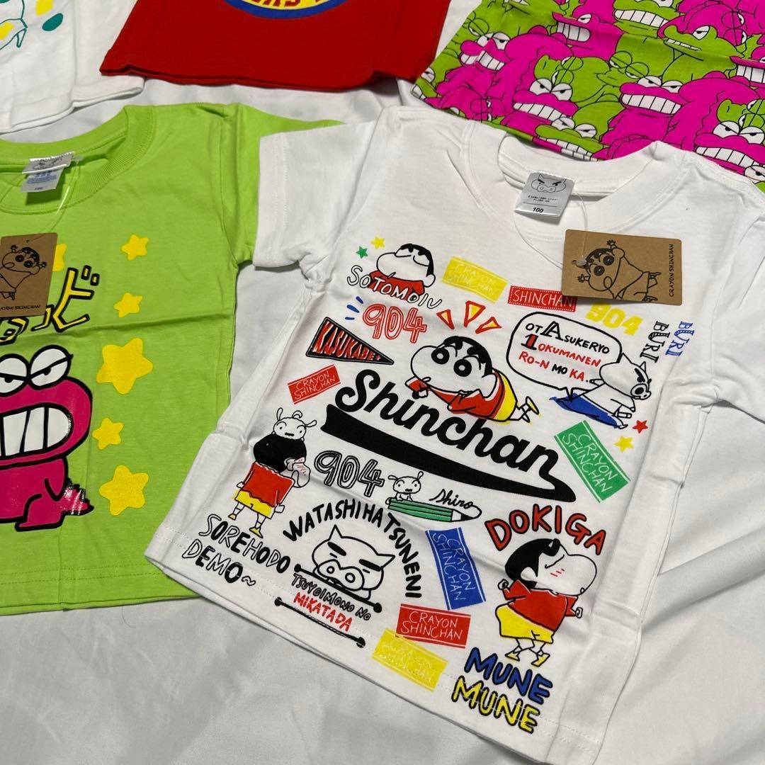 [120cm] Crayon Shin-chan/Waniyama-san T-shirt 25th Anniversary 5-piece set