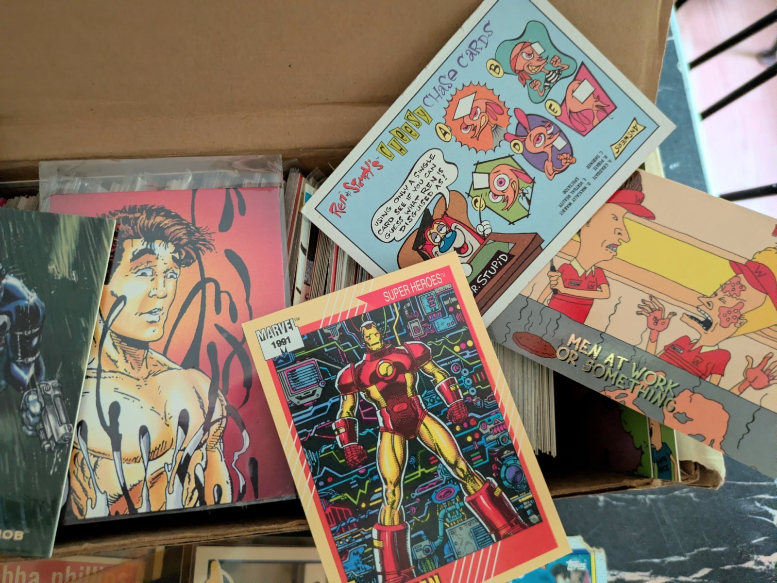 Mixed Trading Card Lot in Box – Sports, Marvel & Comic Cards DC Nascar 80’s 90’s