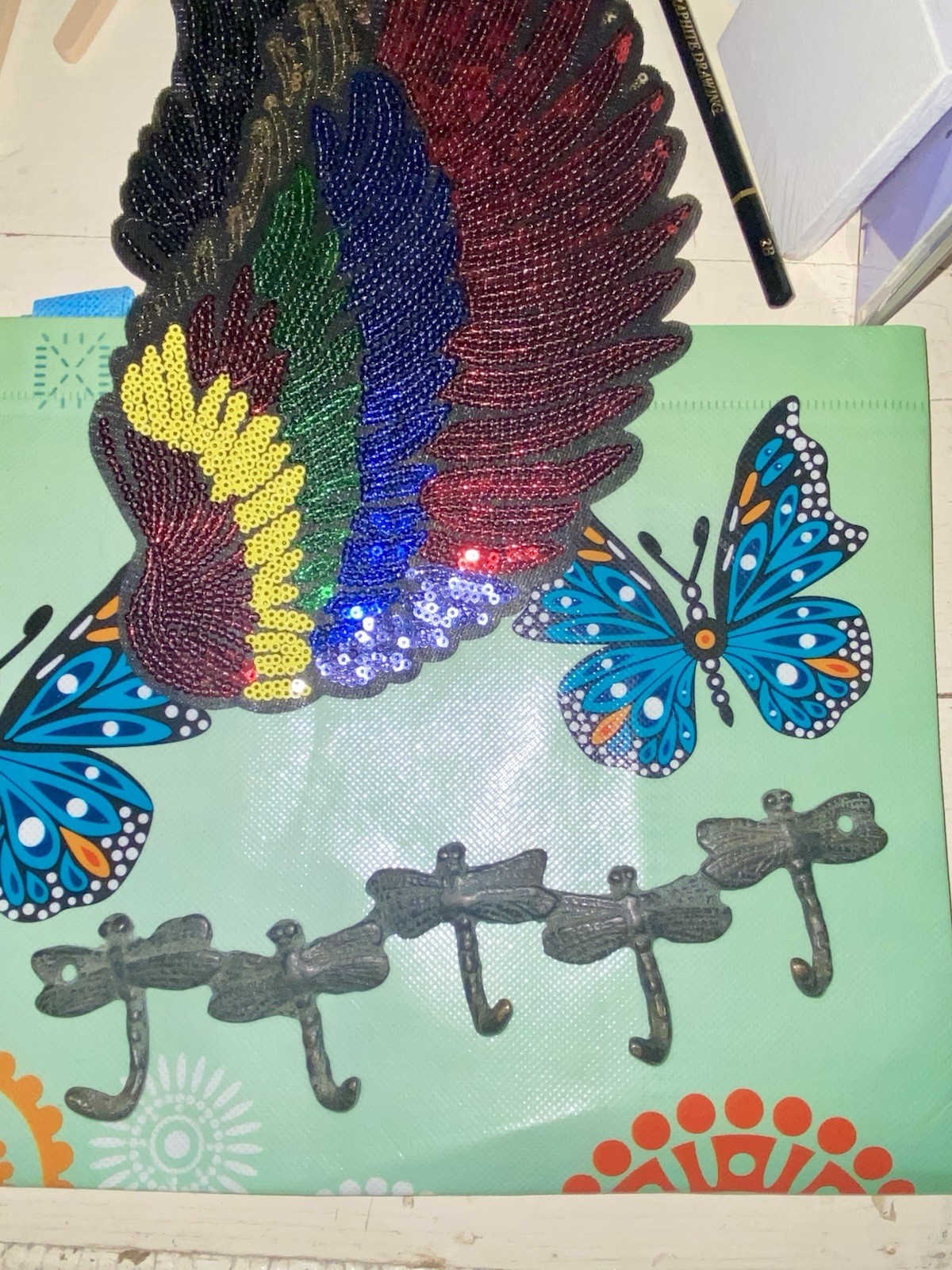 8.8 lb Women Butterfly Art Fun Colorful Trinkets Collectibles Junk Drawer Lot