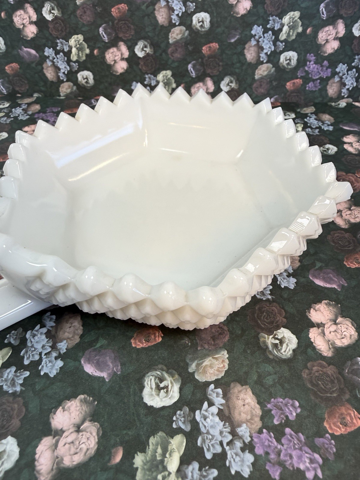 Vintage Westmoreland White English Hobnail Milk Glass Candy Dish