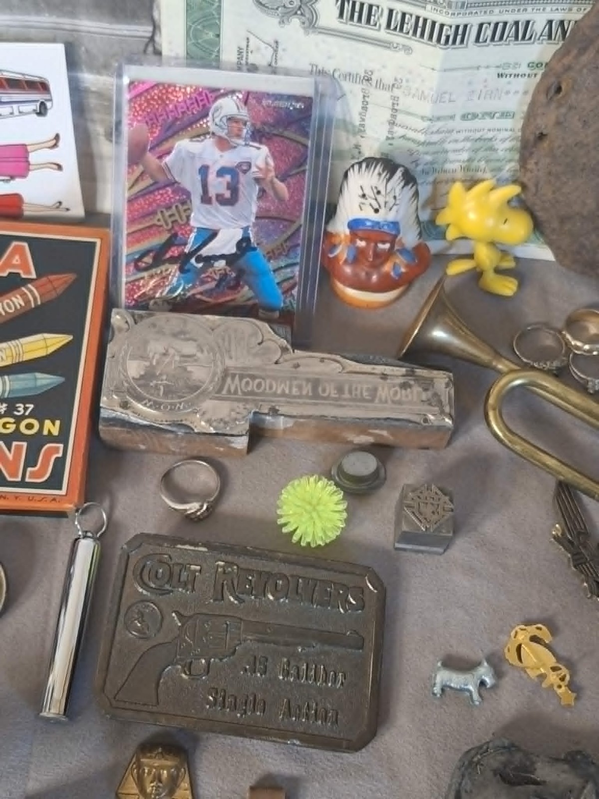 Estate Junk Drawer Lot Vintage Coins, Pocket Knife, Rings, , More