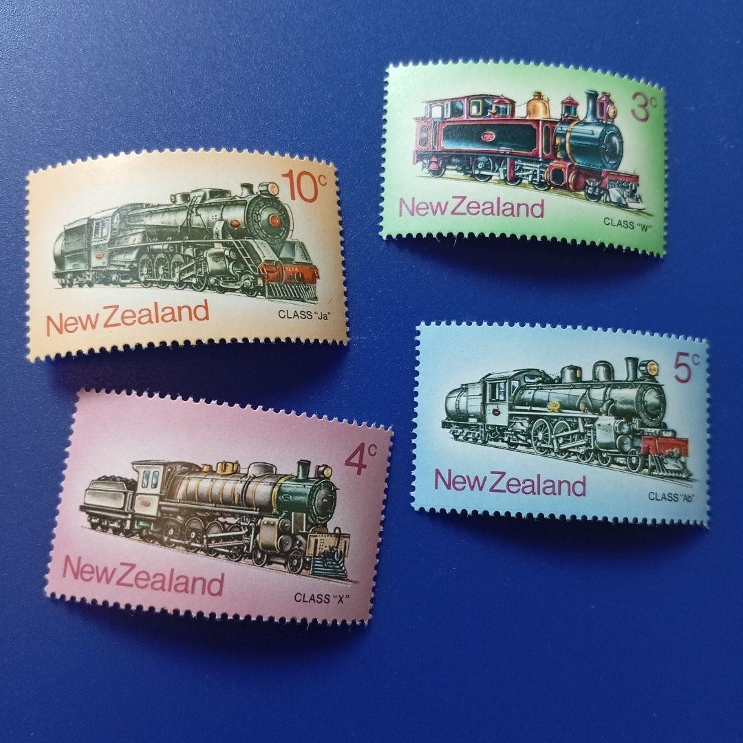Foreign stamps New Zealand 1973 Steam locomotive 4 types set