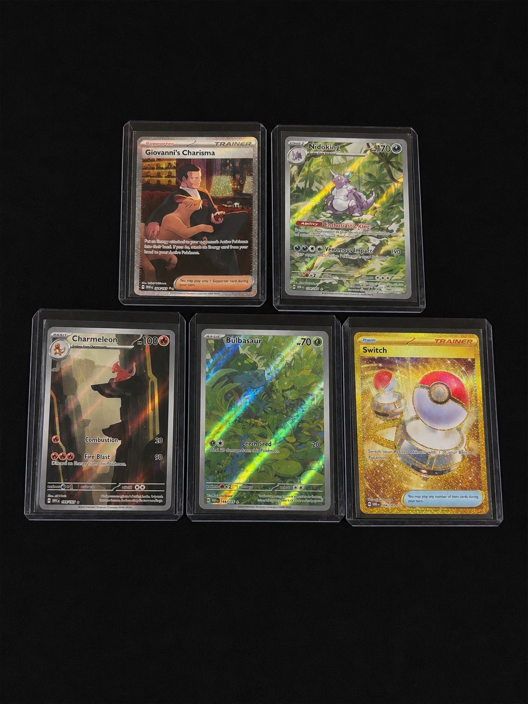 Pokemon 151 IR/SIR Lot Bulbasaur Charmeleon Giovanni’s Charisma Gold Switch
