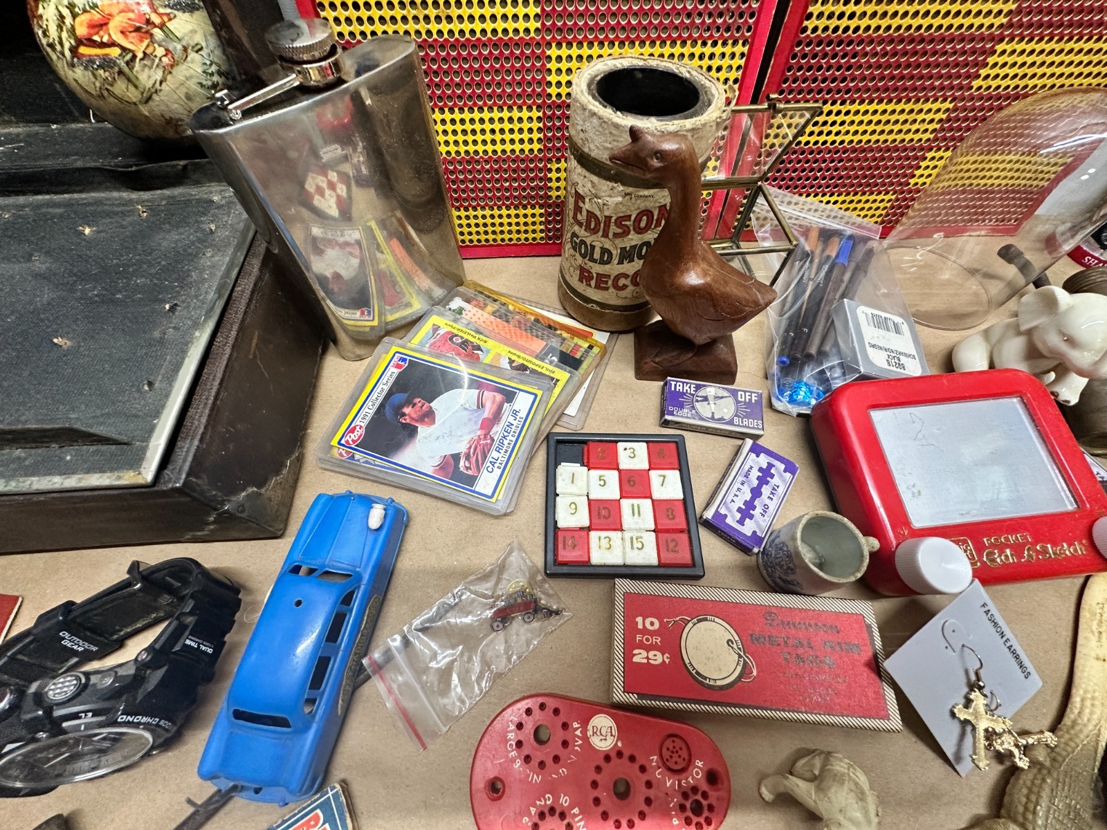 Junk Drawer Lot #4 – Random Antique Vintage Smalls – Advertising, Coins, Toys
