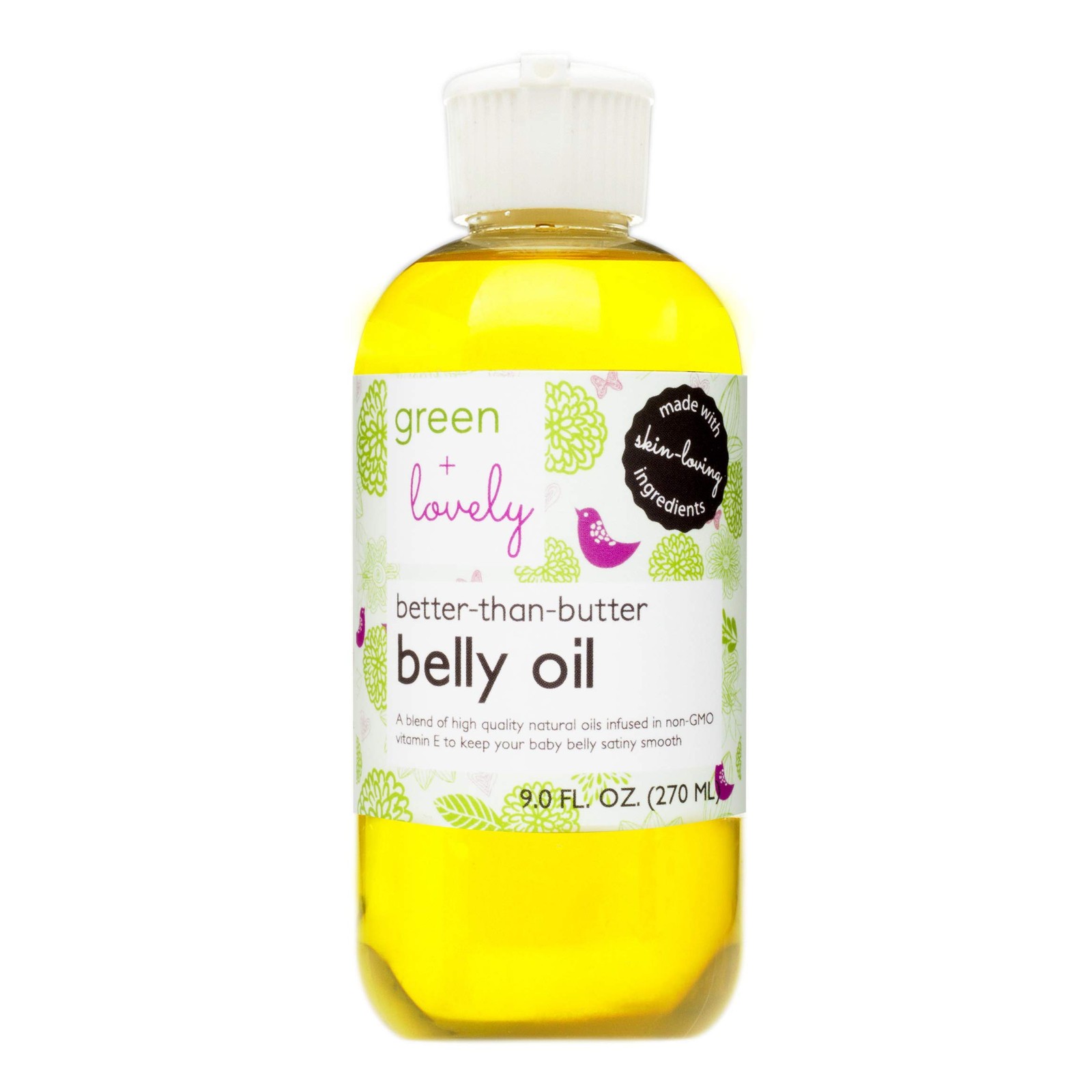 Green+Lovely Better than Butter Belly Oil, Stretch Mark Prevention, 9oz, Unscent