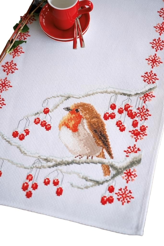 Vervaco Embroidery Kits Cross Stitch Table Runner DIY Kit Tablecloth Embroider
