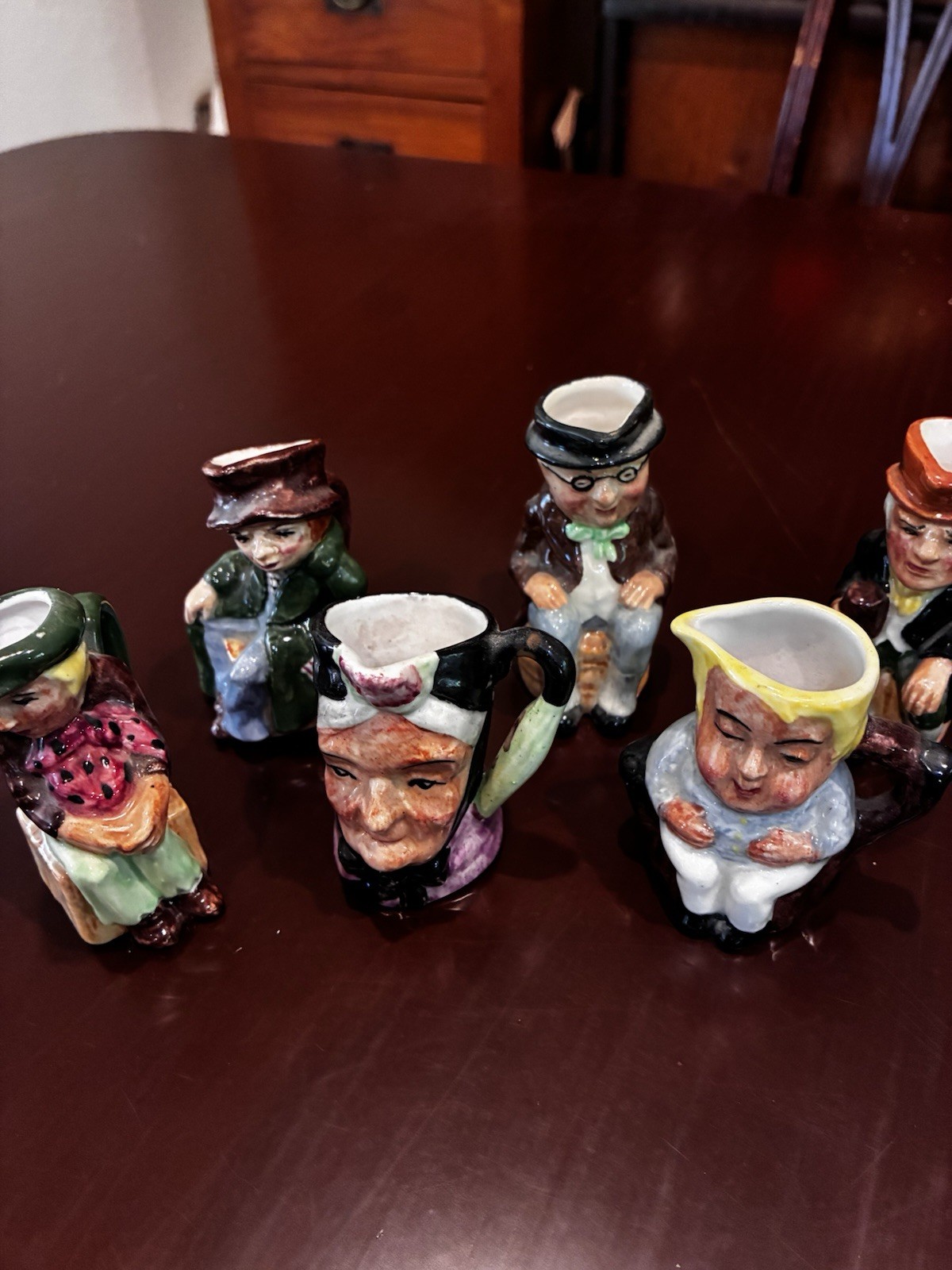 Vintage Artone England Miniature Toby Jug Figurines 3in Set Of 6