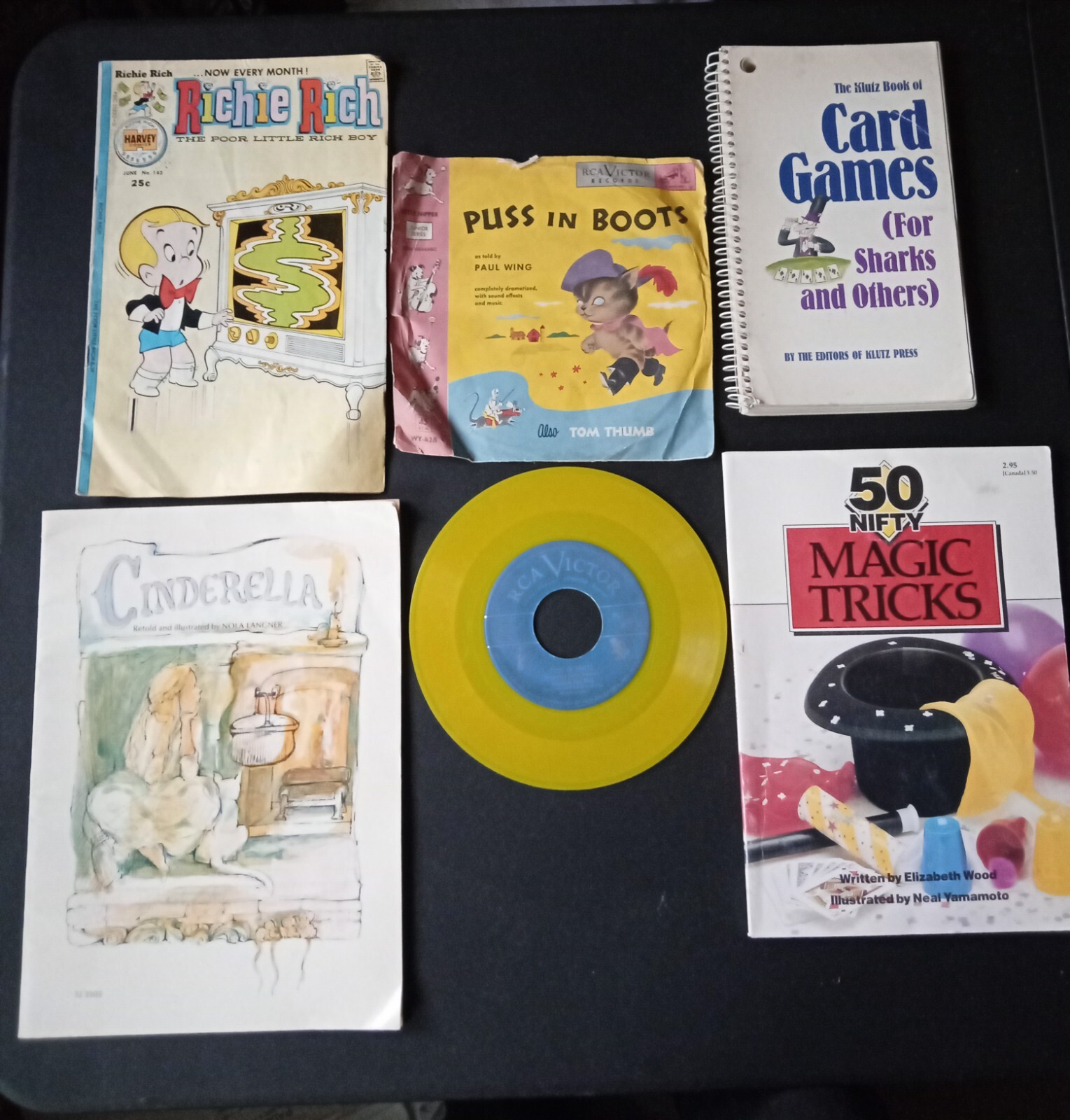 Junk Drawer Vintage. Richie Rich,Puss N Boots, Cinderella,More.5 Items.#2