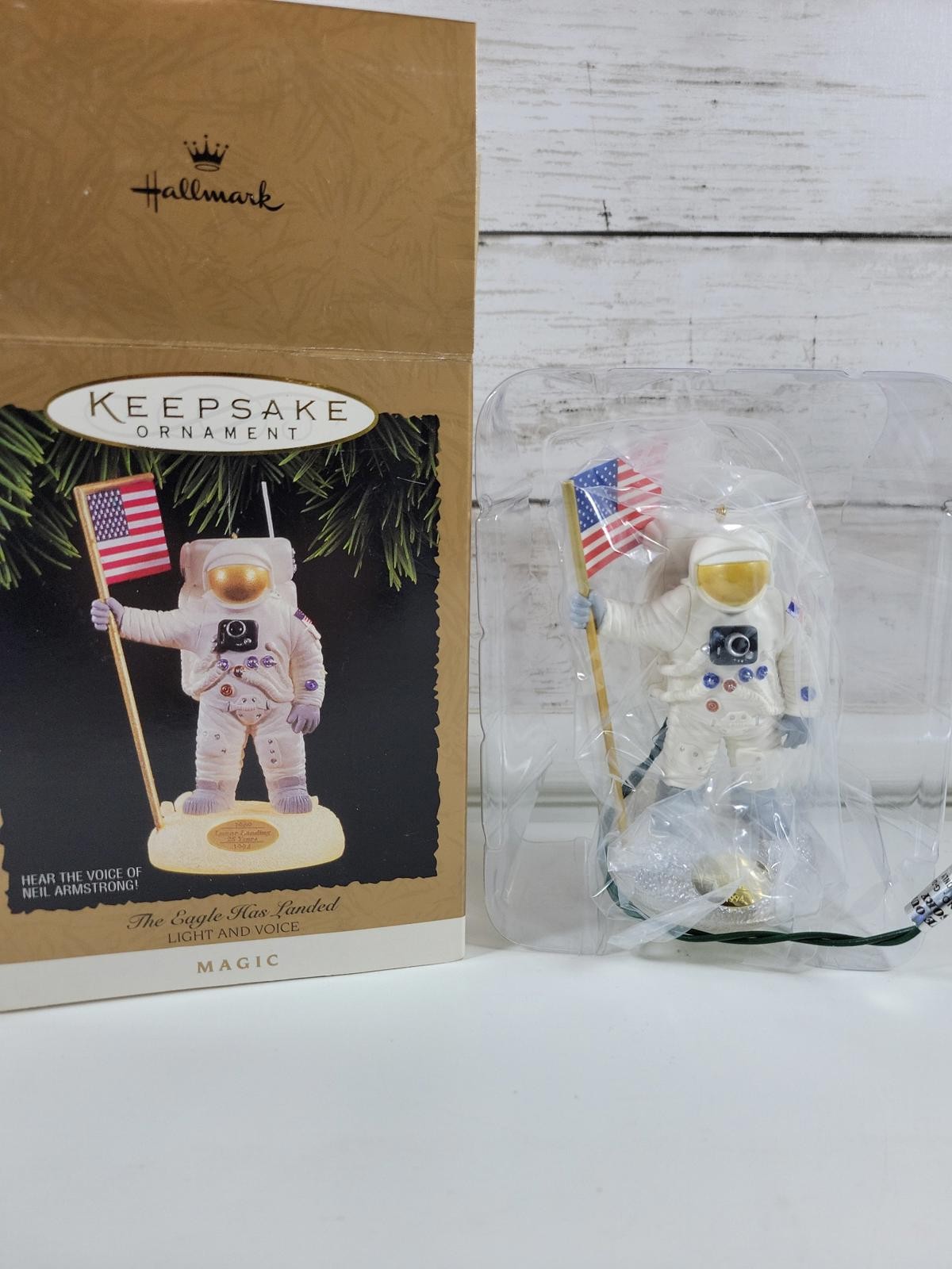 Hallmark 1994 Ornament Eagle Has Landed Light & Voice NEW Collectible