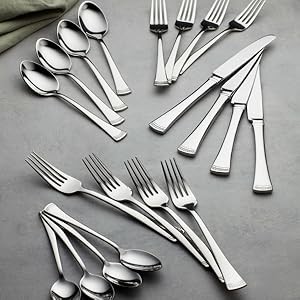 Haveson 65-Piece Flatware Set, 10.15 LB, Metallic