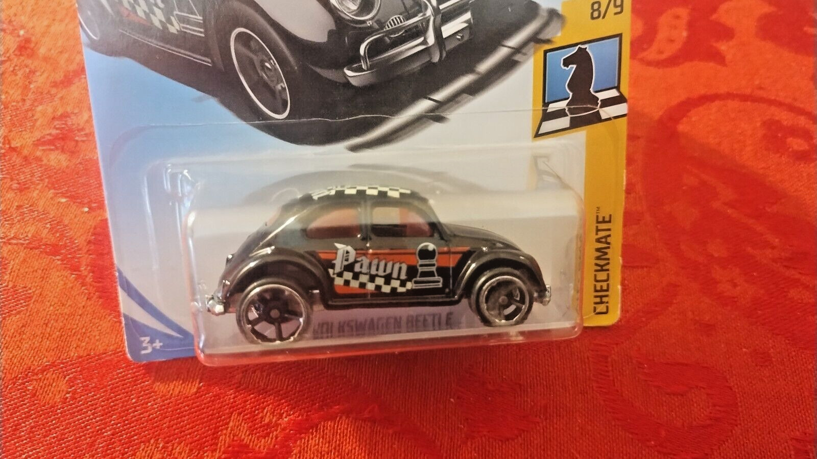 HOT WHEELS VOLKSWAGEN BEETLE CHECKMATE SERIES #8/9 DIE-CAST 1:64 SCALE BLACK