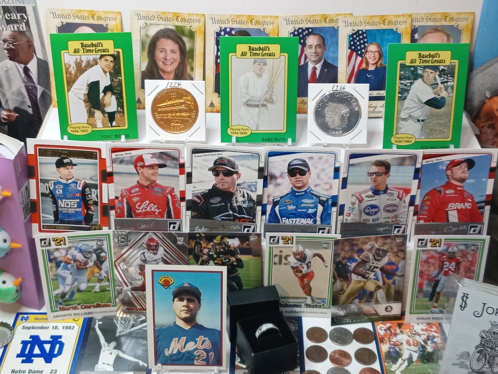 Nice Junk Drawer Lot Collectibles, Cards, Coins Bottle Caps, Tokens, Misc,  #53B