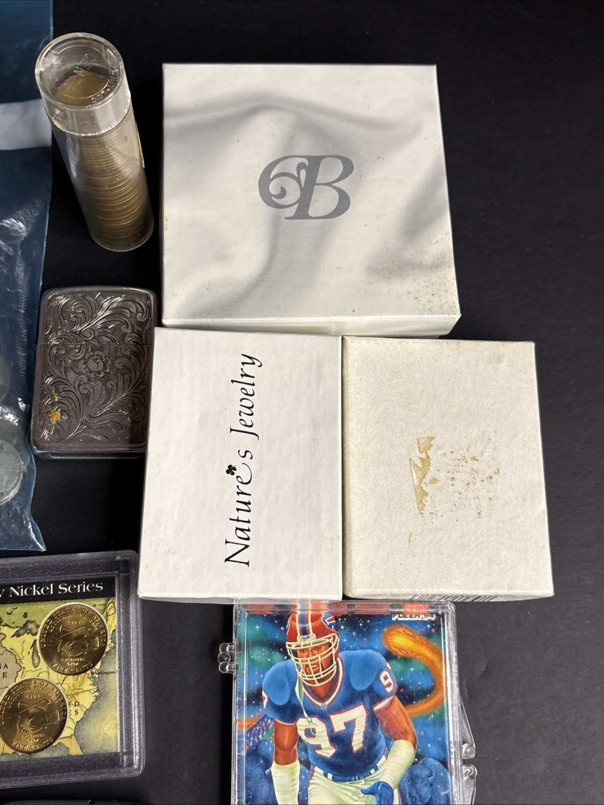 Junk Drawer Lot 1920s Buffalo Nickels, Lighters, Jewelry & More
