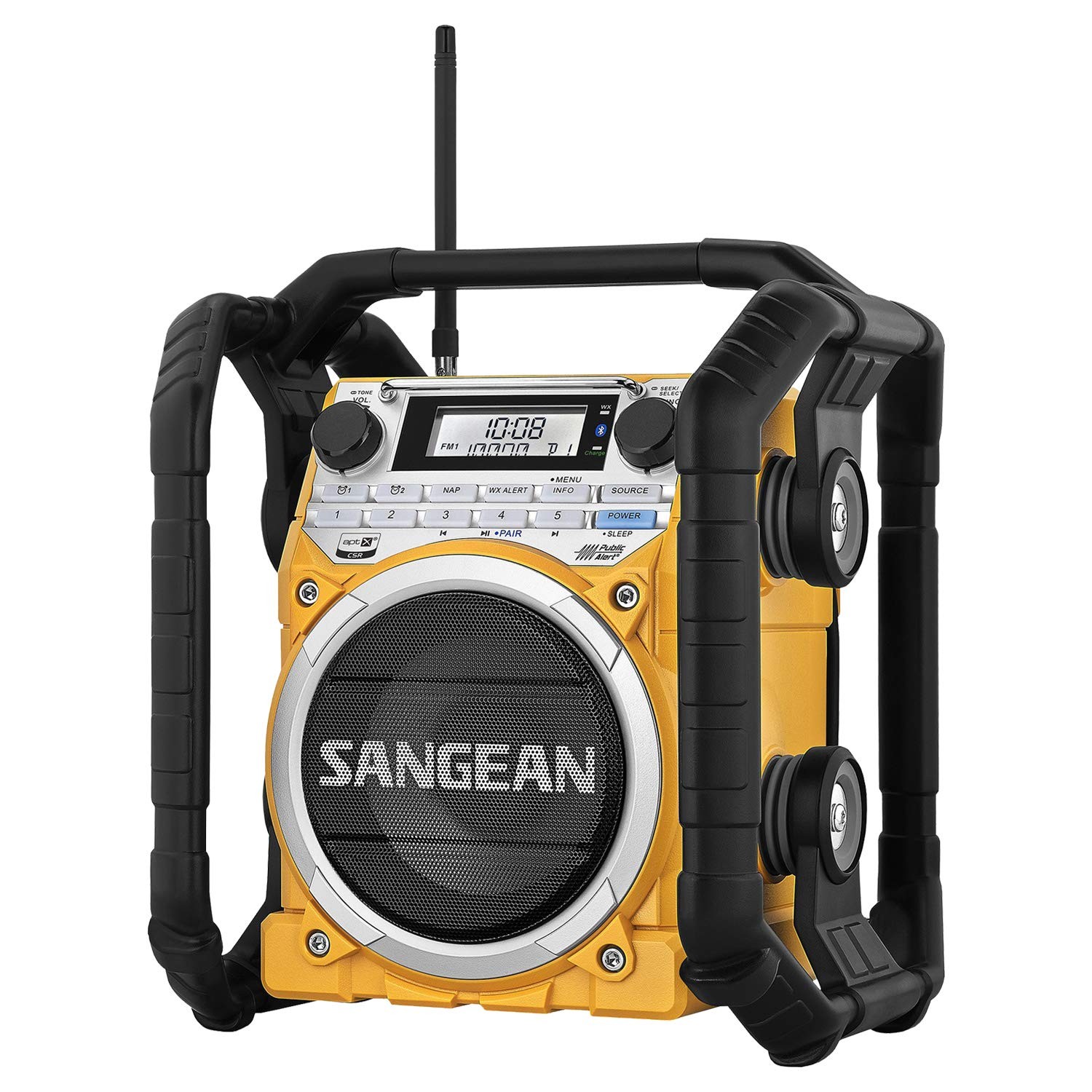 Sangean U-4 Weather Alert AM/FM Radio Bluetooth Rechargeable USB Yellow