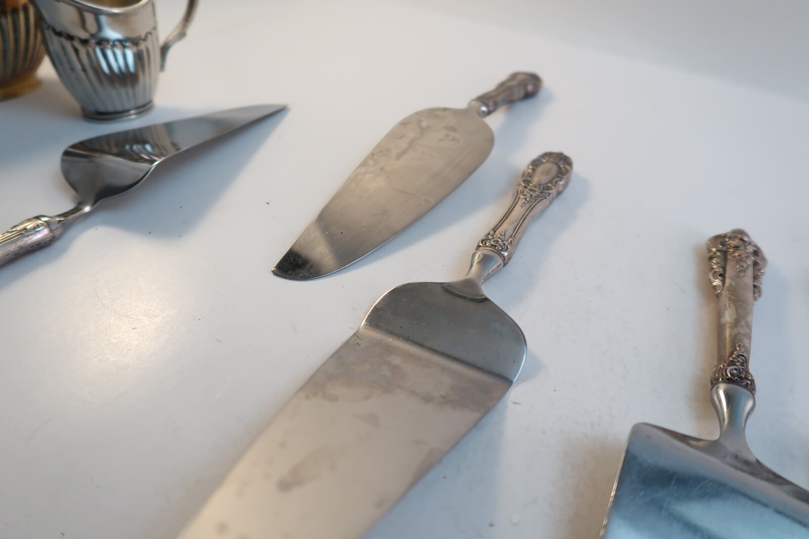 Lot Collection of Mixed Vintage Flatware Serving Dishes Sheffield Wallace Rogers
