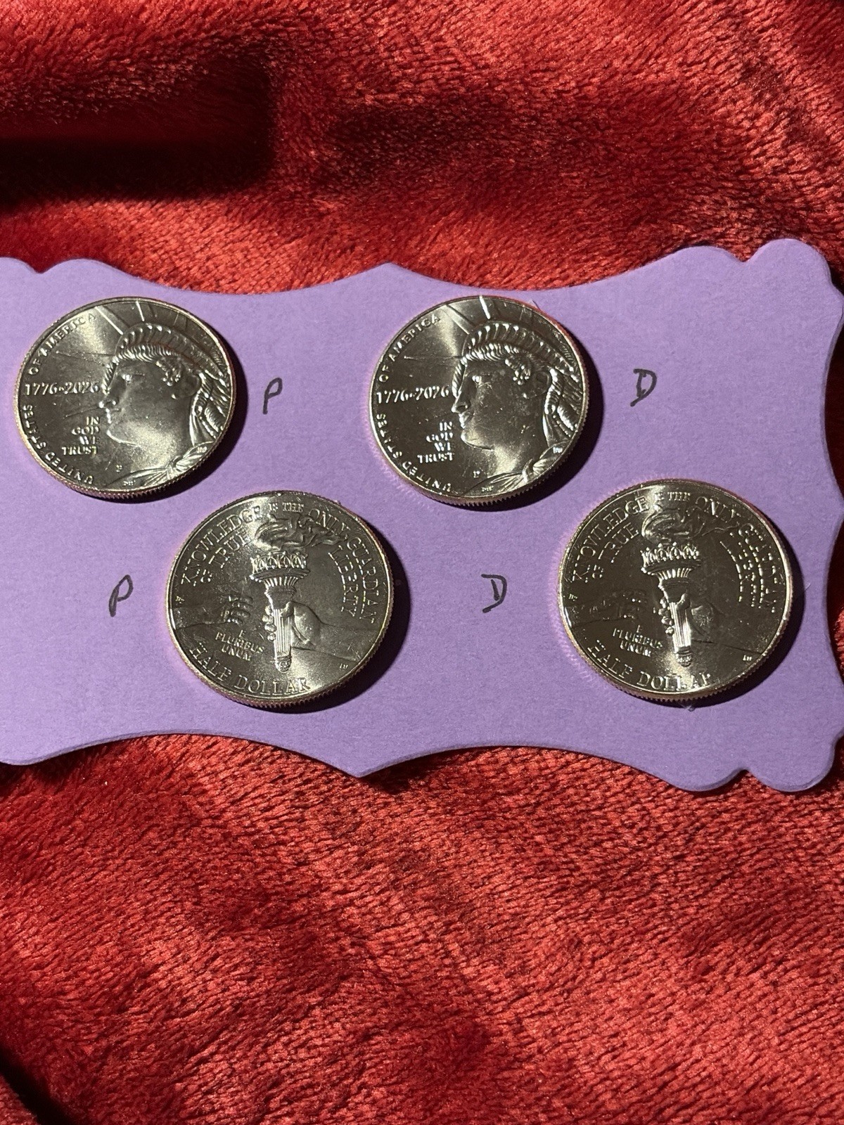 #702 (4) UNC “2026” (2)P & (2)D Half Dollars USA 250th ANNIVERSARY SEMIQUINC 50c