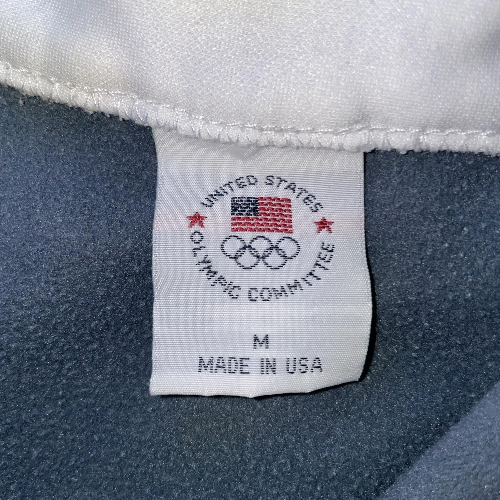 VTG United States Olympic Committee Full Zip Jacket M Unisex White Gray USA MADE