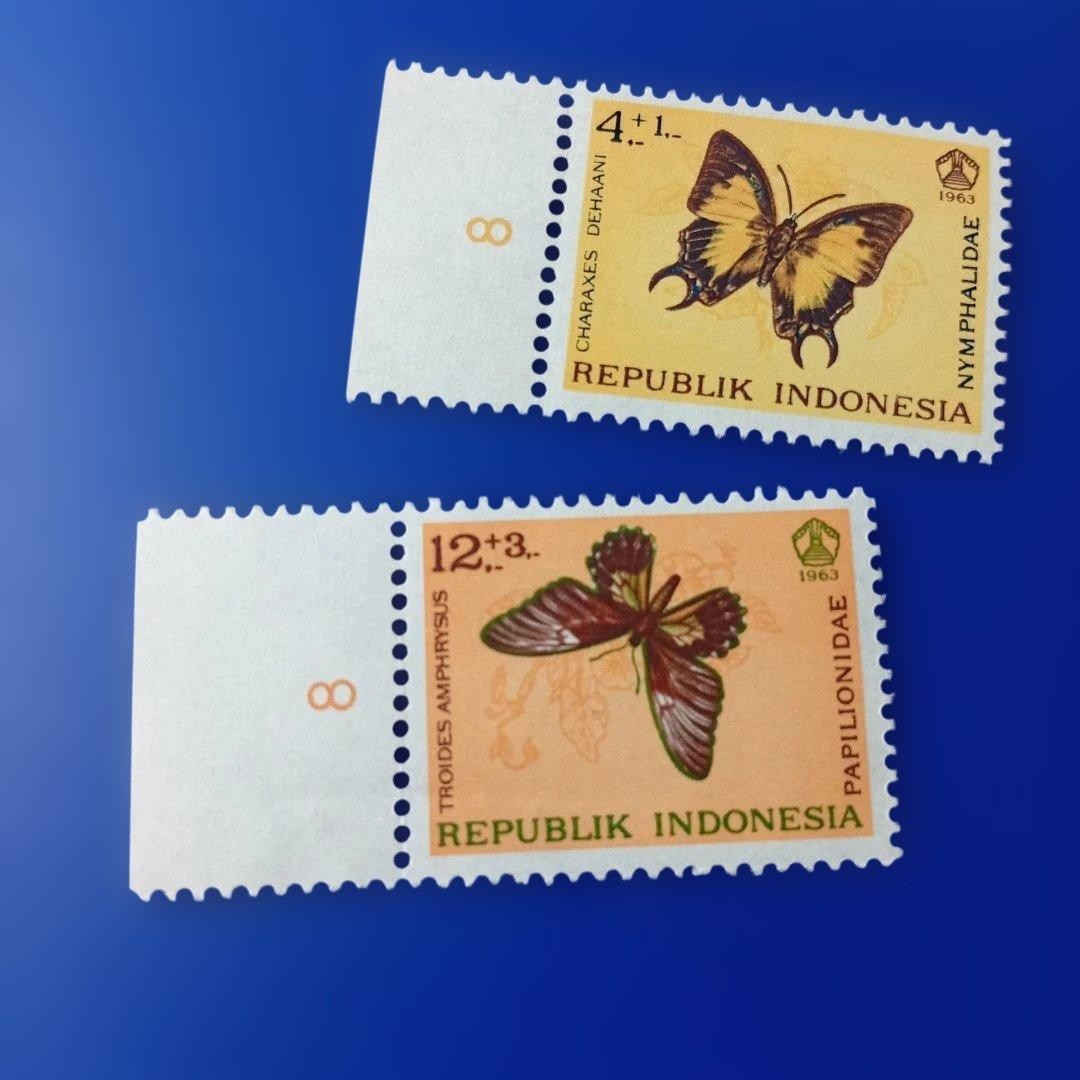 9901 Foreign Stamp Indonesia 1963 Beautiful Butterfly Set of 4
