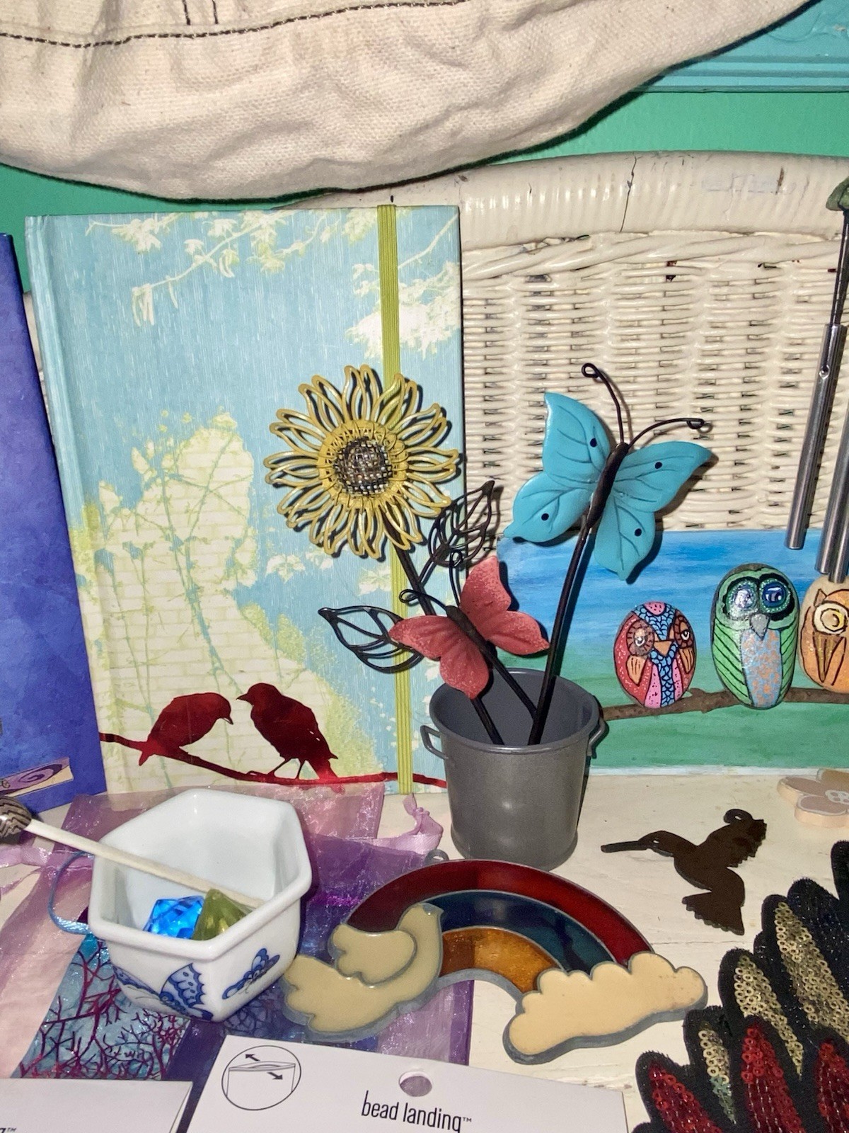 8.8 lb Women Butterfly Art Fun Colorful Trinkets Collectibles Junk Drawer Lot