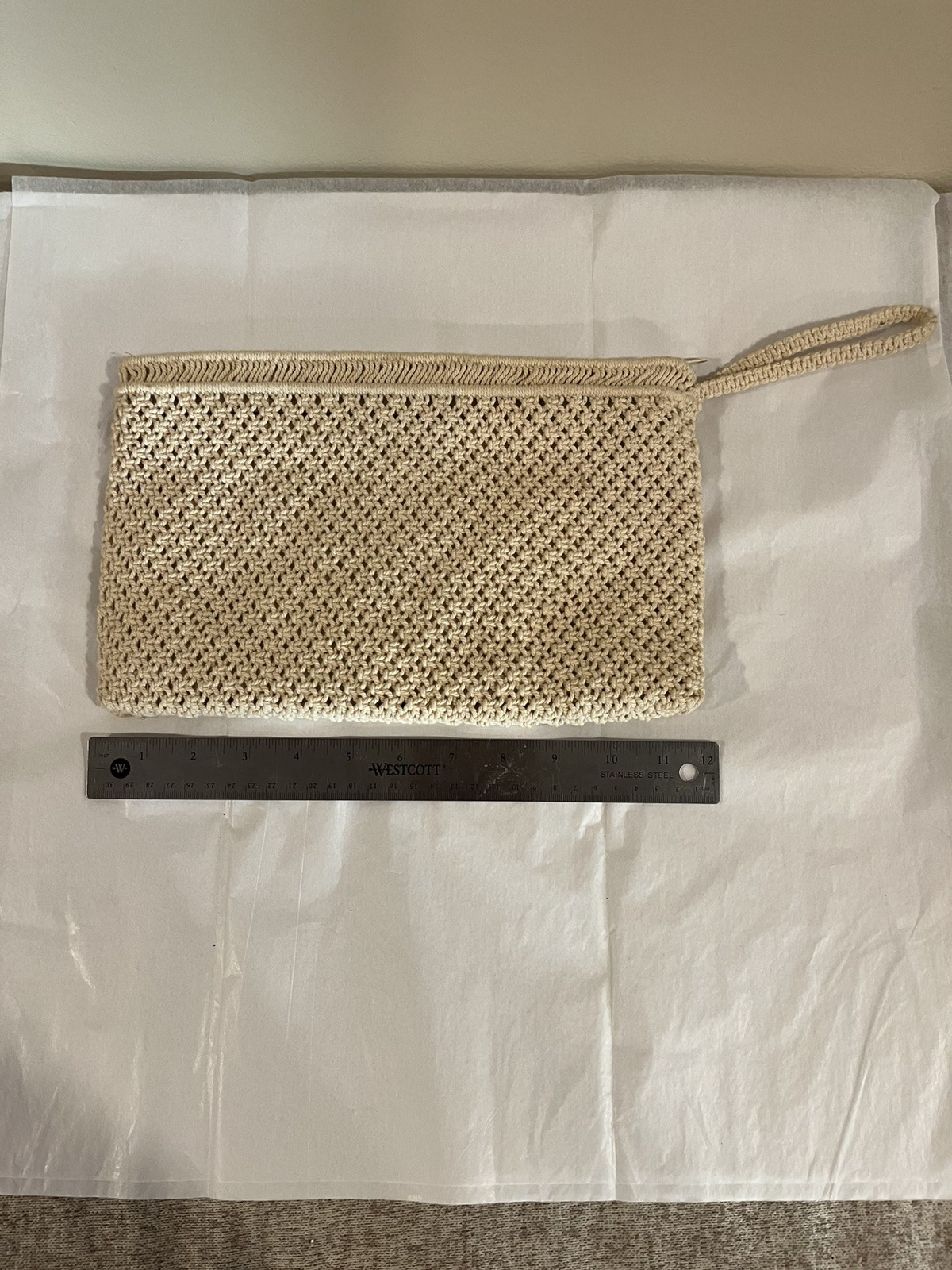 Vintage Macrame Hand Bag Clutch Made In The Republic of China