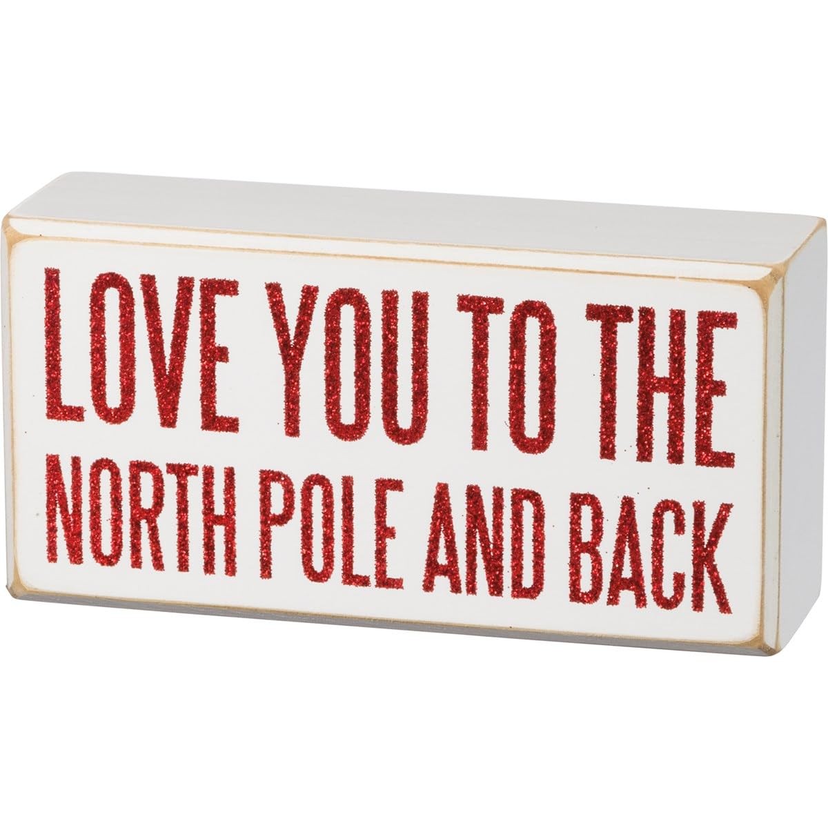 Primitives By Kathy Wooded Box Sign, 3×6″ – North Pole Christmas Décor
