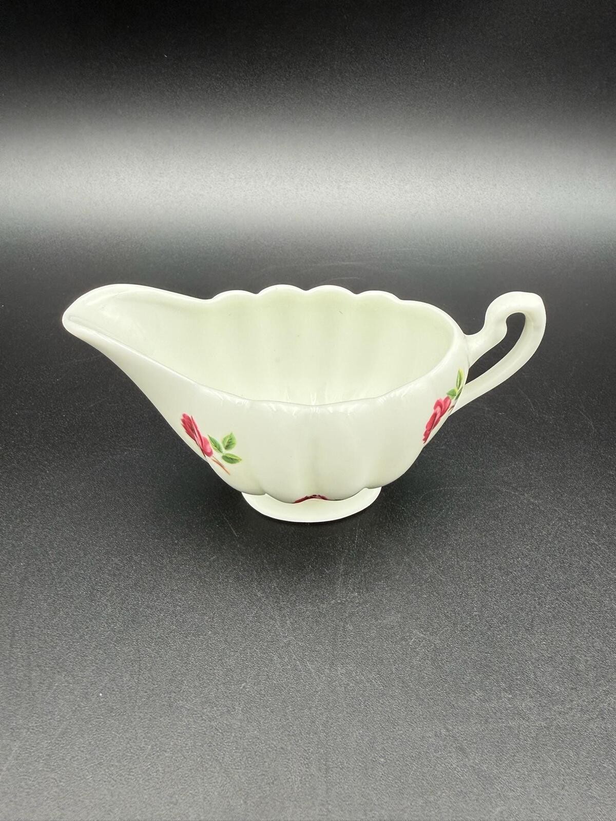 Vintage Jubilee Fine Bone China Creamer Pink Rose Scalloped