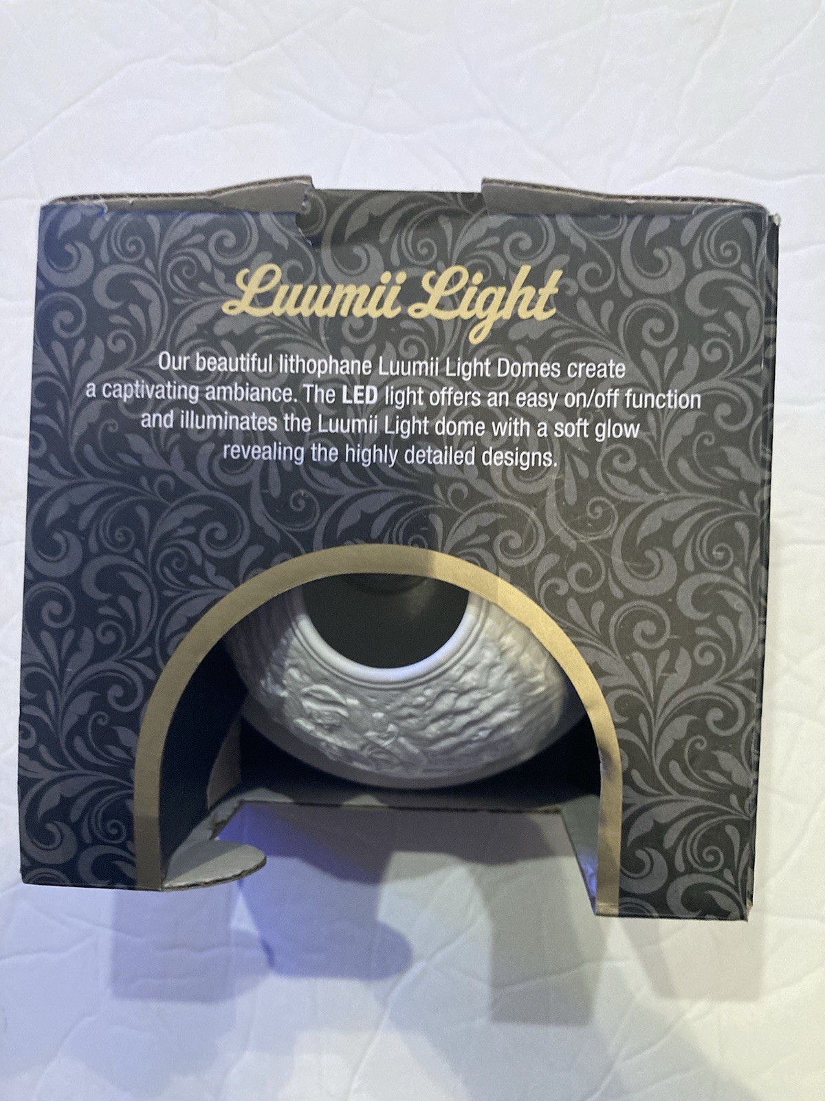 NEW Fairy Lamp Luumii Light Domes Santa Sleigh LED White Porcelain 4.75x 3”