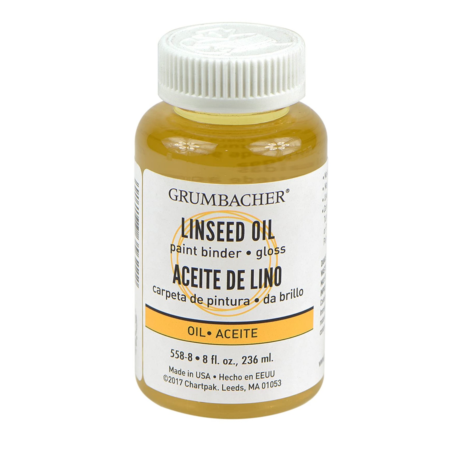 Grumbacher Linseed Medium for Oil Paintings 8oz Bottle Yellow Pack of 1