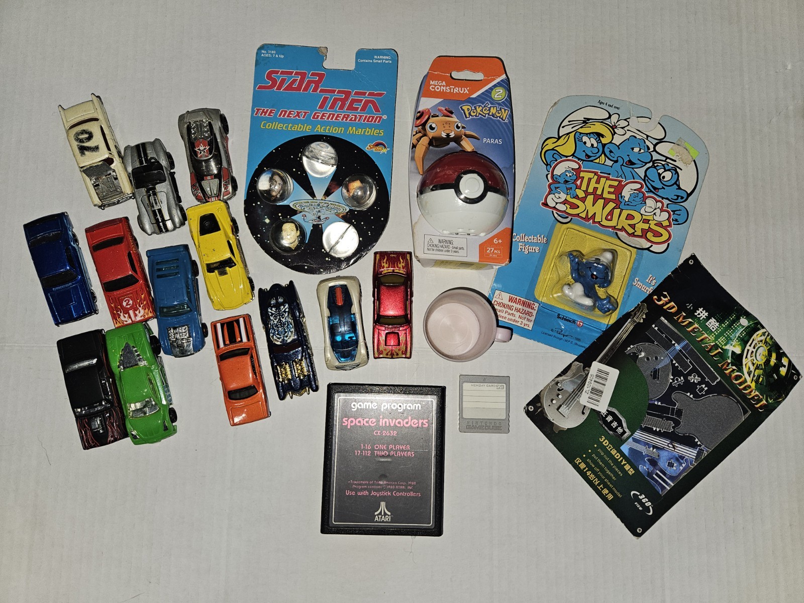 Vintage Junk Drawer Lot Retro Toy GameCube Star Trek Atari Pokémon Hotwheels