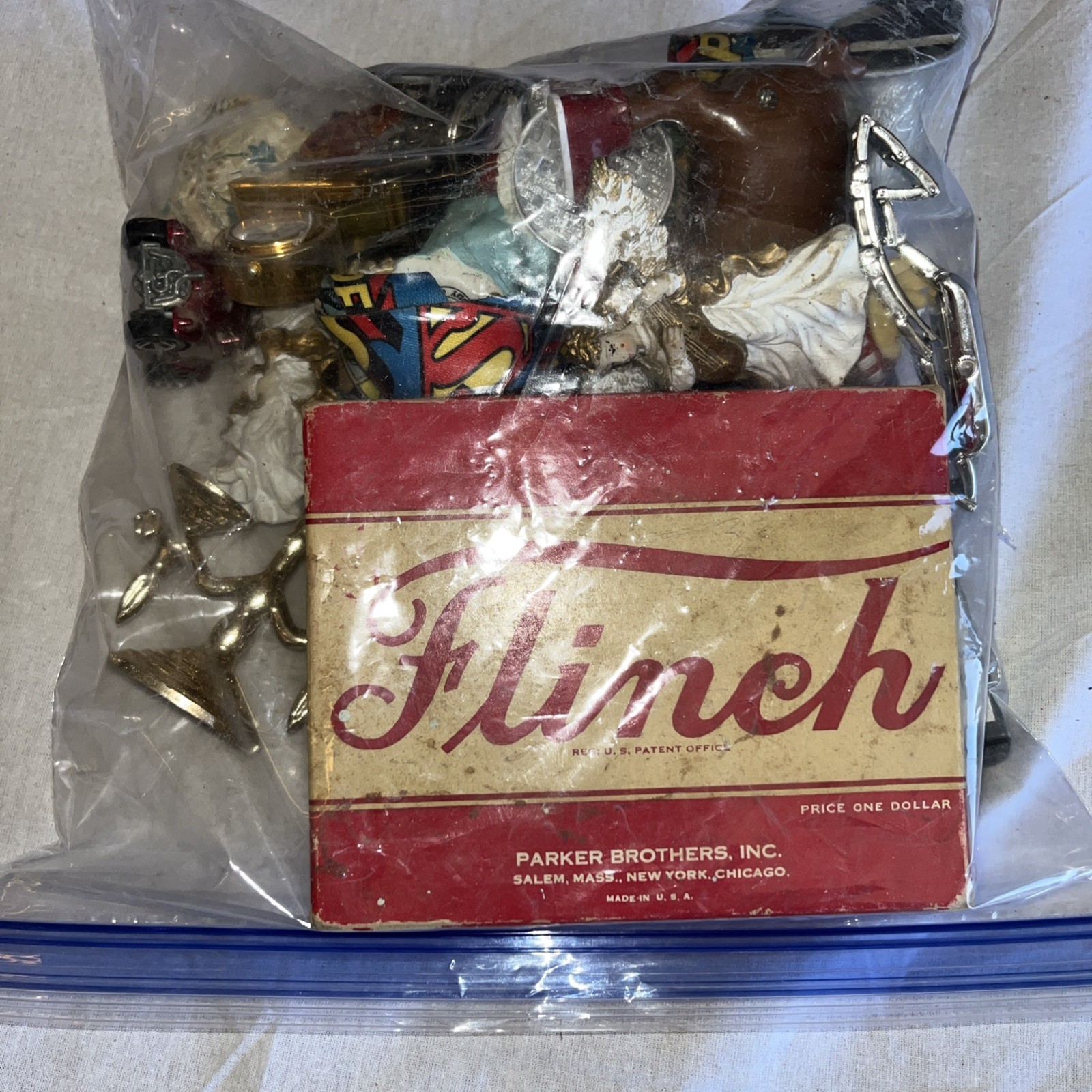 3.5 pound Junk Drawer Lot Costume Jewelry Dying Light Metal Toys