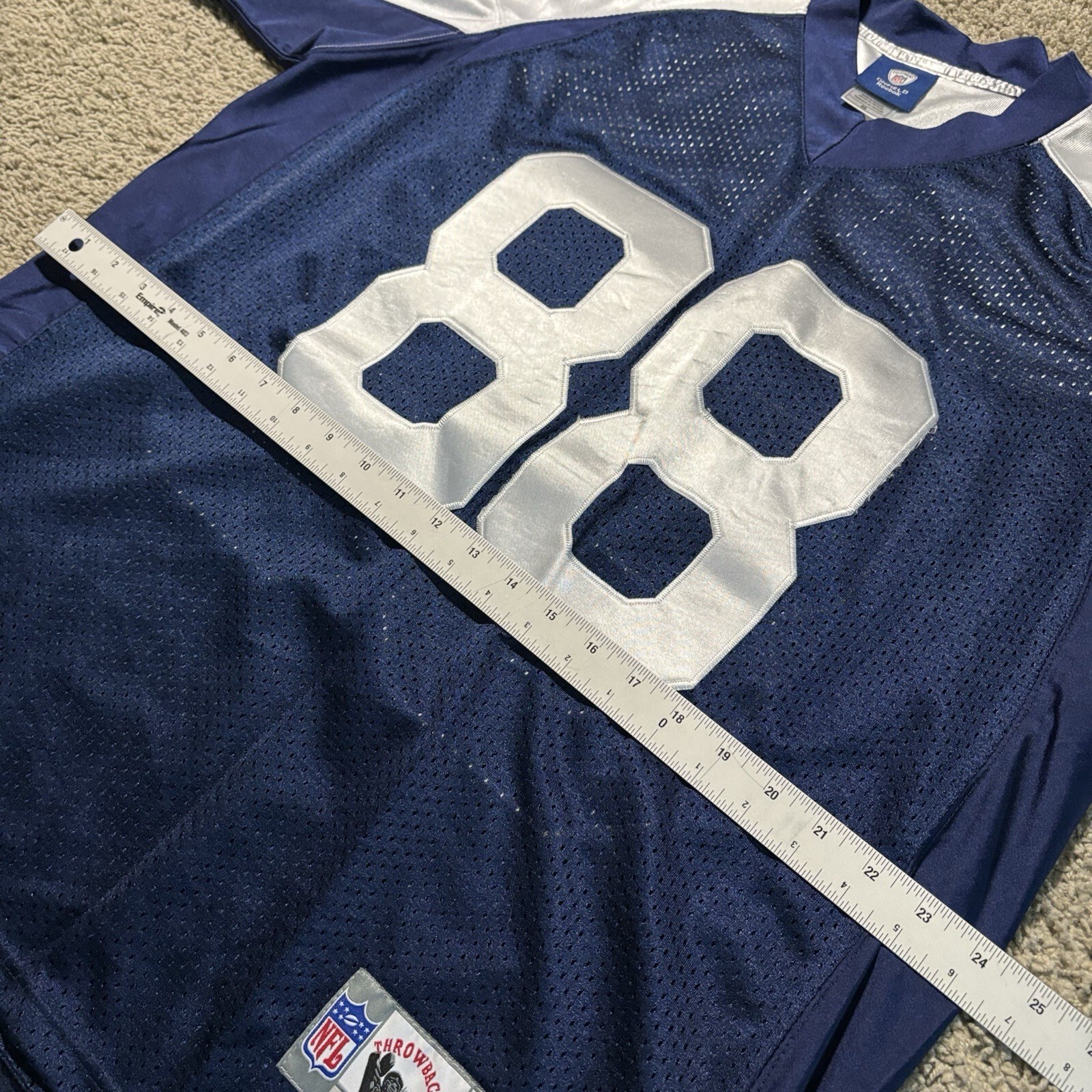 Vintage Dez Bryant Dallas Cowboys Reebok Onfield Jersey Size 50 Throwbacks Blue
