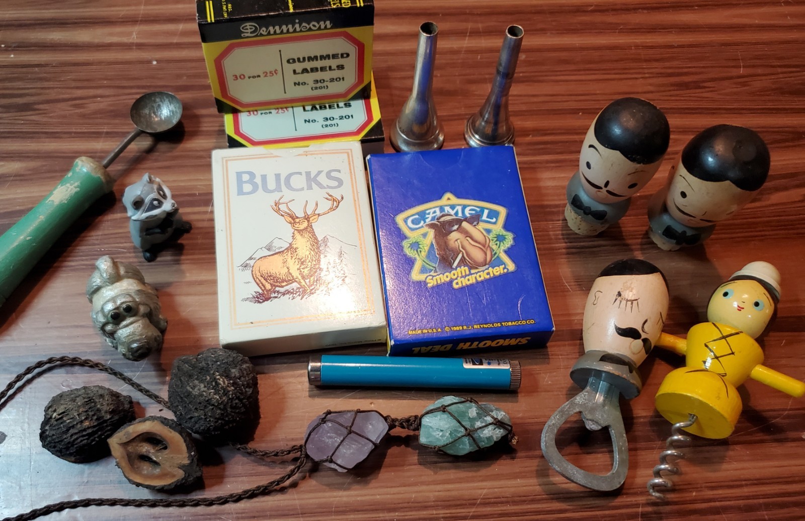 Vintage JUNK DRAWER Lot of TRINKETS & TREASURES Calculators PLAYING CARDS + MORE